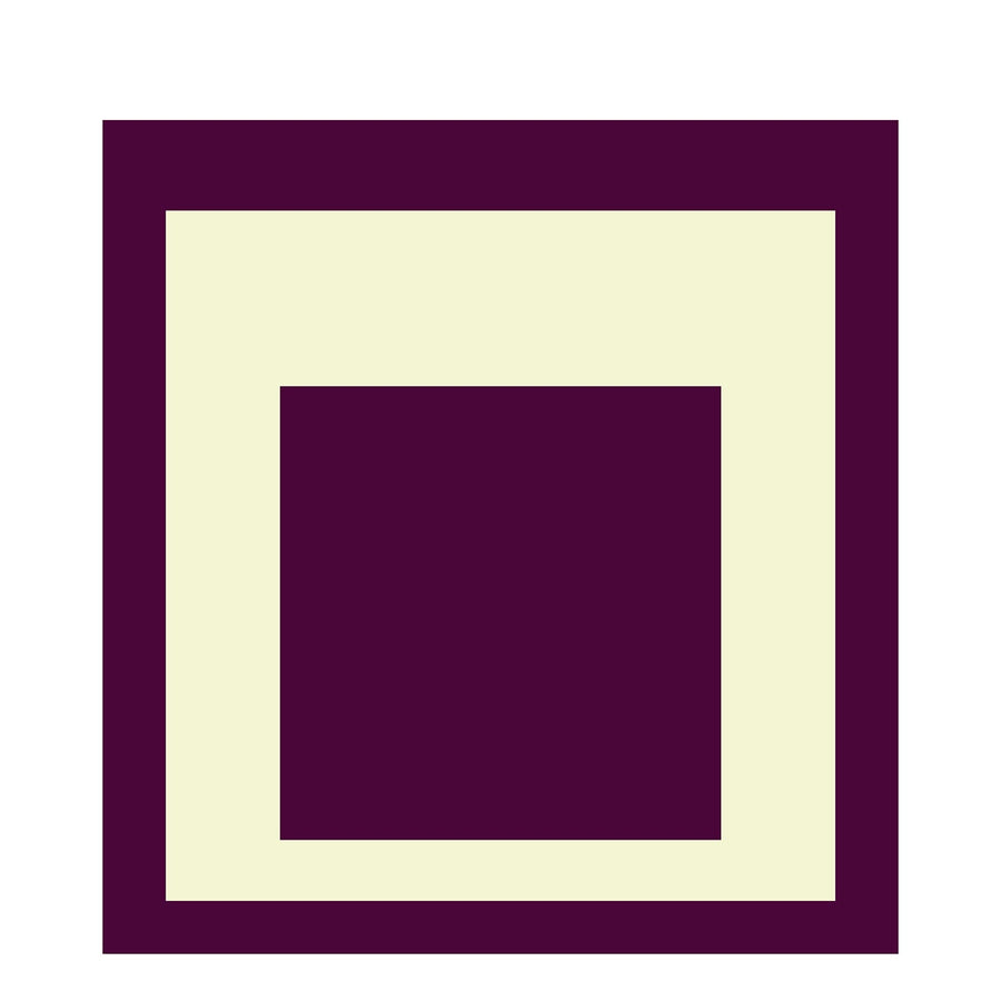 Dessert — Homage to the Square | Mid-Century Modern Art Print shown to scale on a wall above a sofa