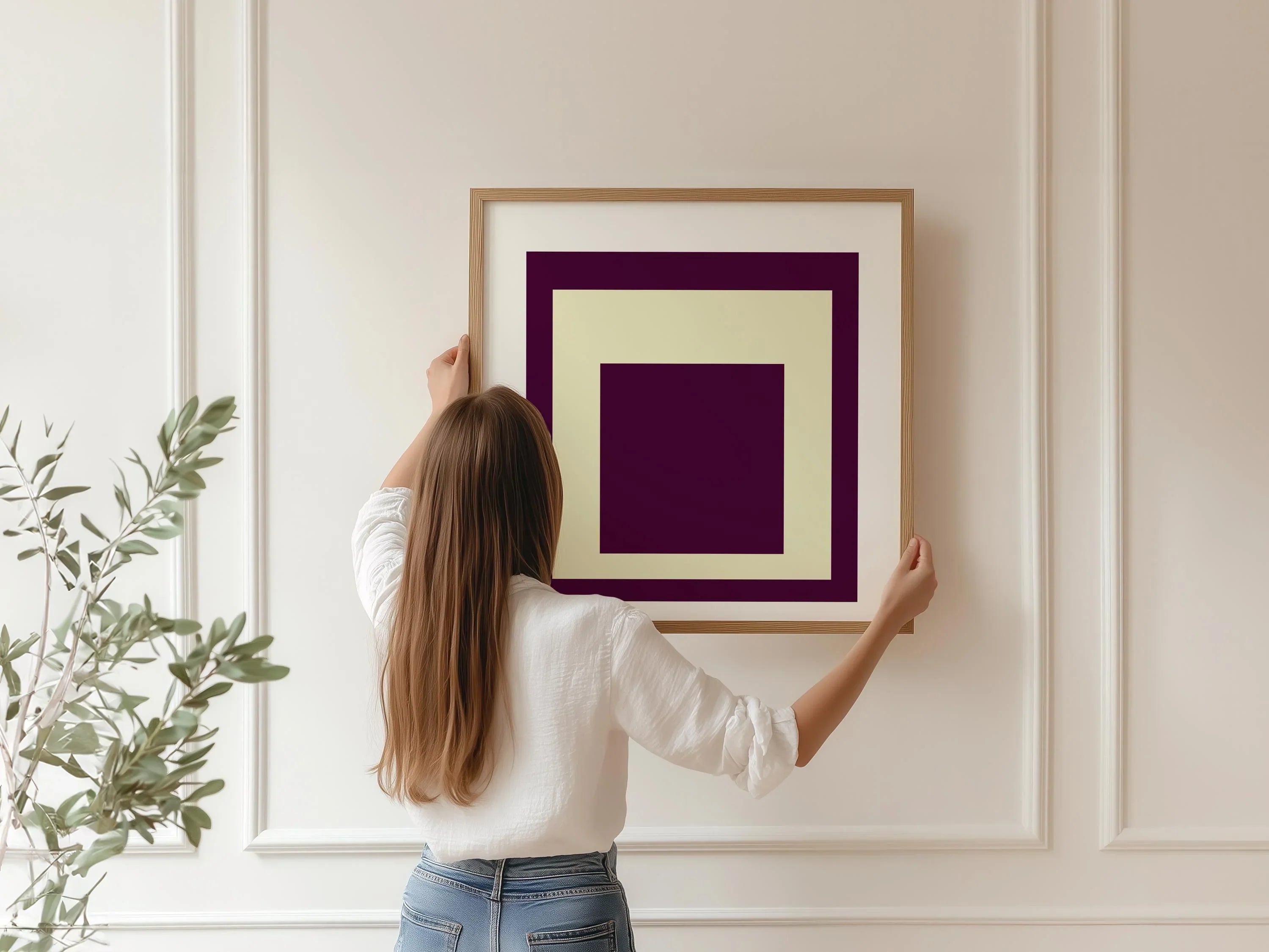 Josef Albers Inspired 'Dessert' Art Print 'Homage to the Square' Mid - Century Modern Giclee, Framed Option - 9ArtPrints