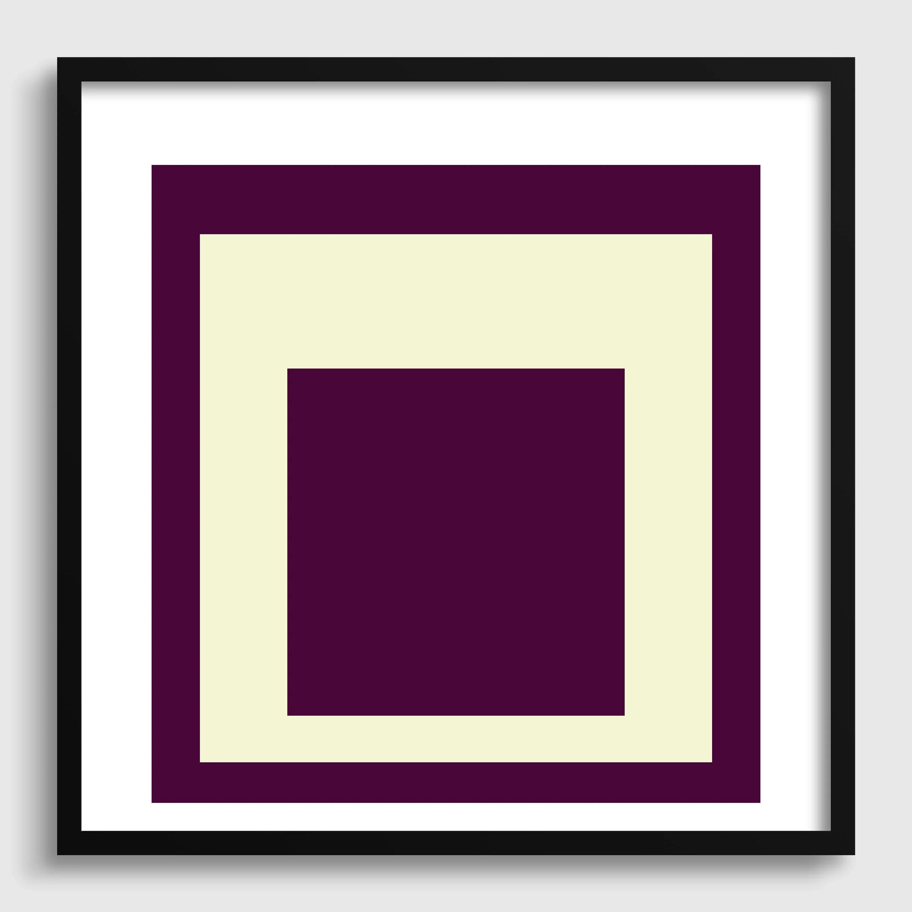 Josef Albers Inspired 'Dessert' Art Print 'Homage to the Square' Mid - Century Modern Giclee, Framed Option - 9ArtPrints