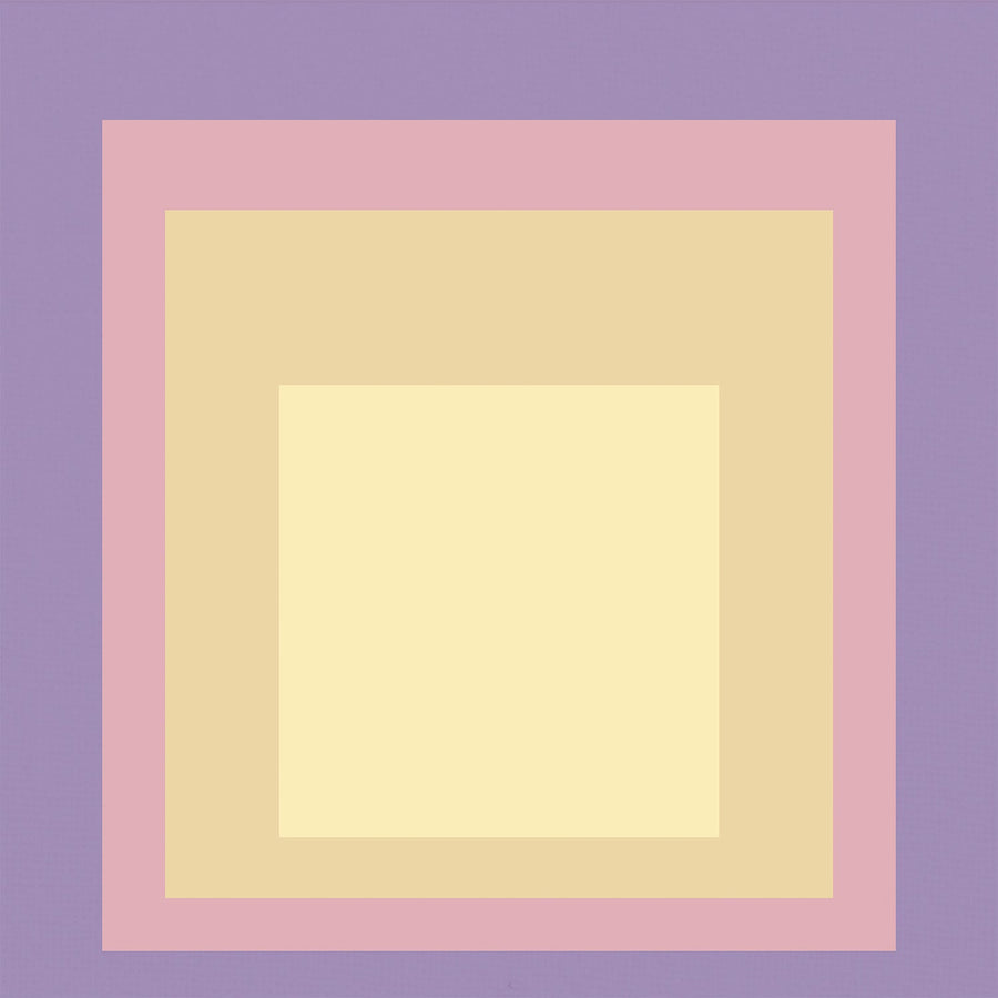 Dusk — Homage to the Square | Mid-Century Modern Art Print shown to scale on a wall above a sofa