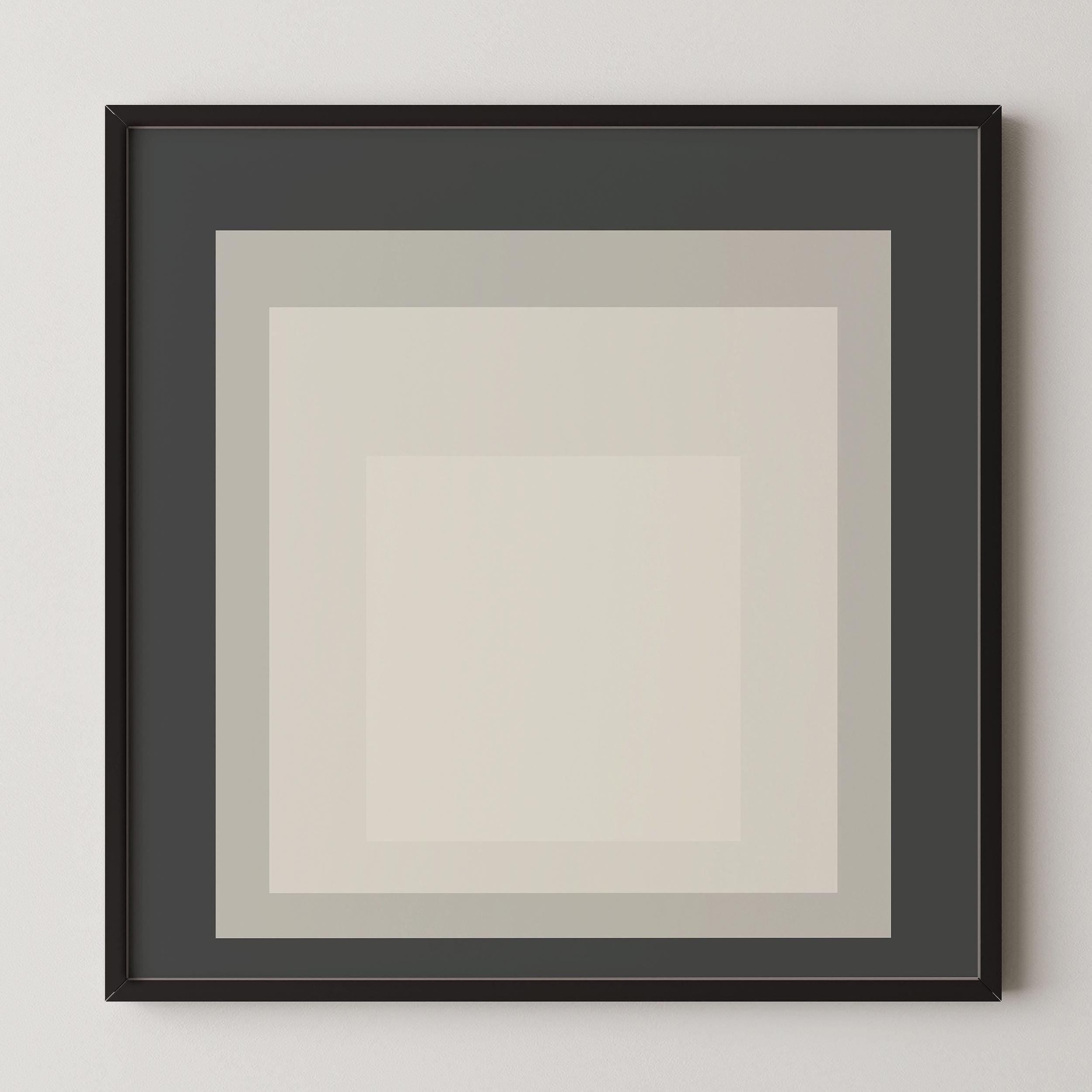 Josef Albers Inspired ‘Elegy’ Print: Mid - Century Modern Art, Sage Green and Gray - 9ArtPrints