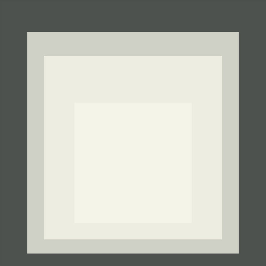 Elegy — Homage to the Square | Mid-Century Modern Art Print shown to scale on a wall above a sofa