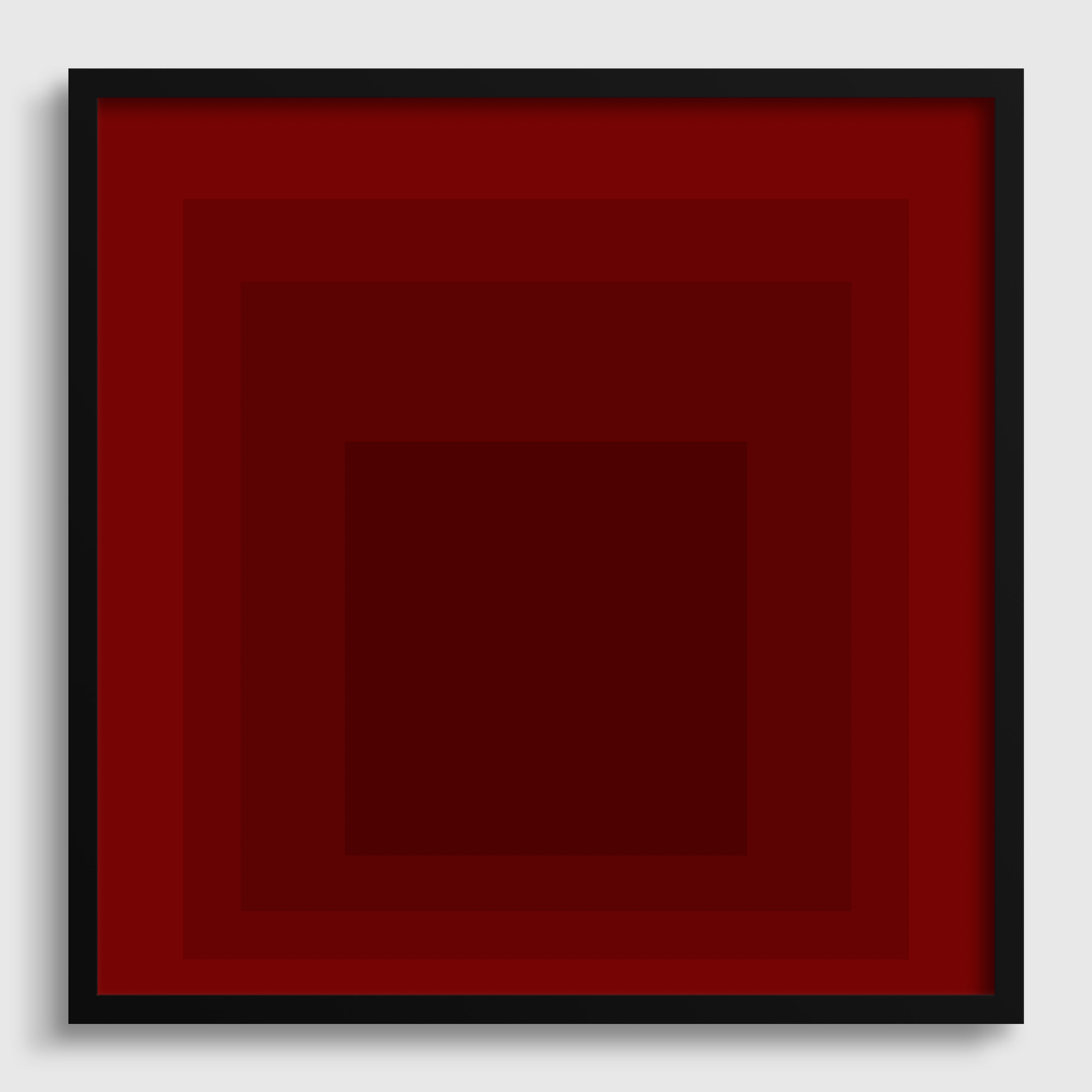 Josef Albers Inspired 'Flood' Giclée Print: Mid - Century Modern Art, Red Homage to the Square - 9ArtPrints
