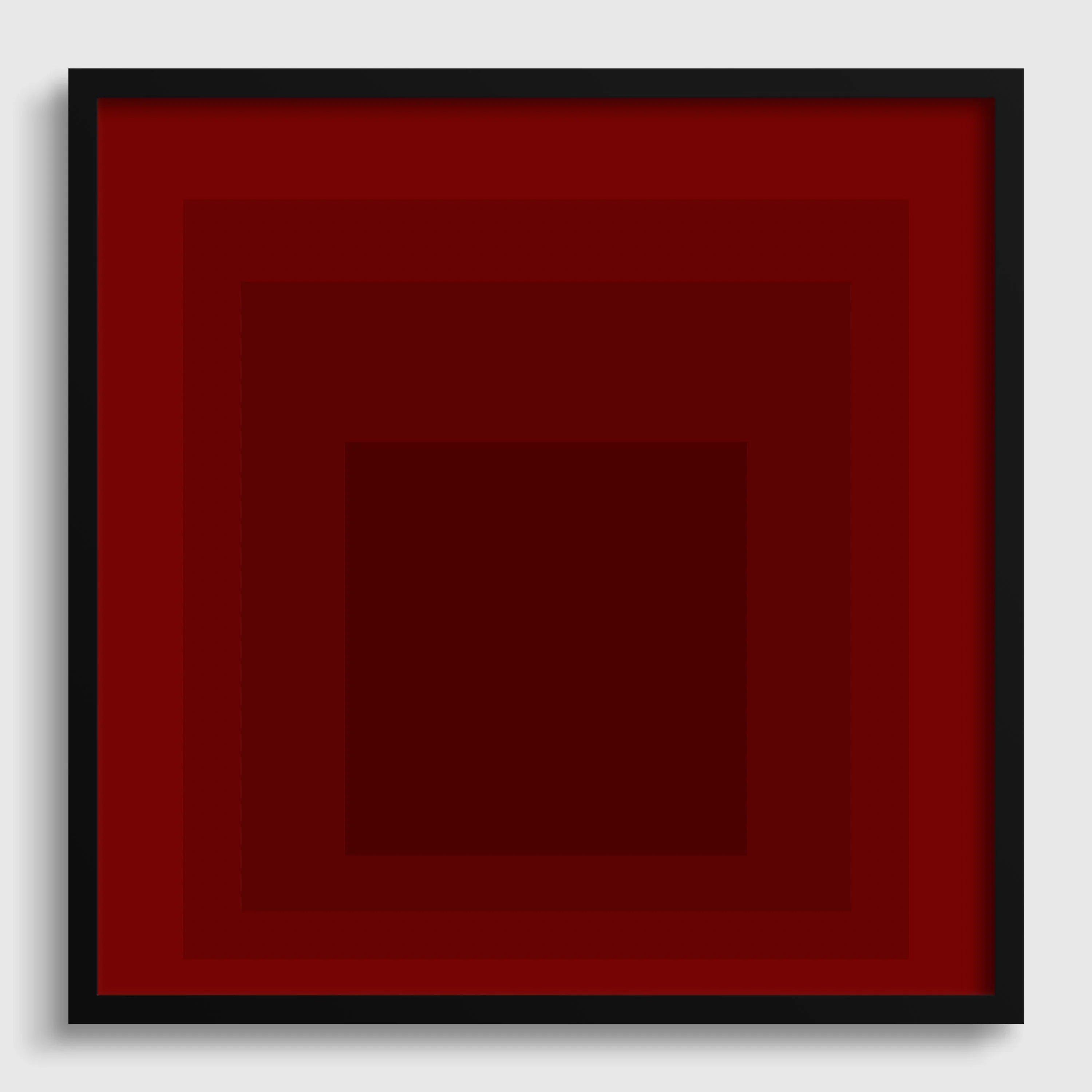 Josef Albers Inspired 'Flood' Giclee Print: Mid - Century Modern Art, Red Homage to the Square - 9ArtPrints