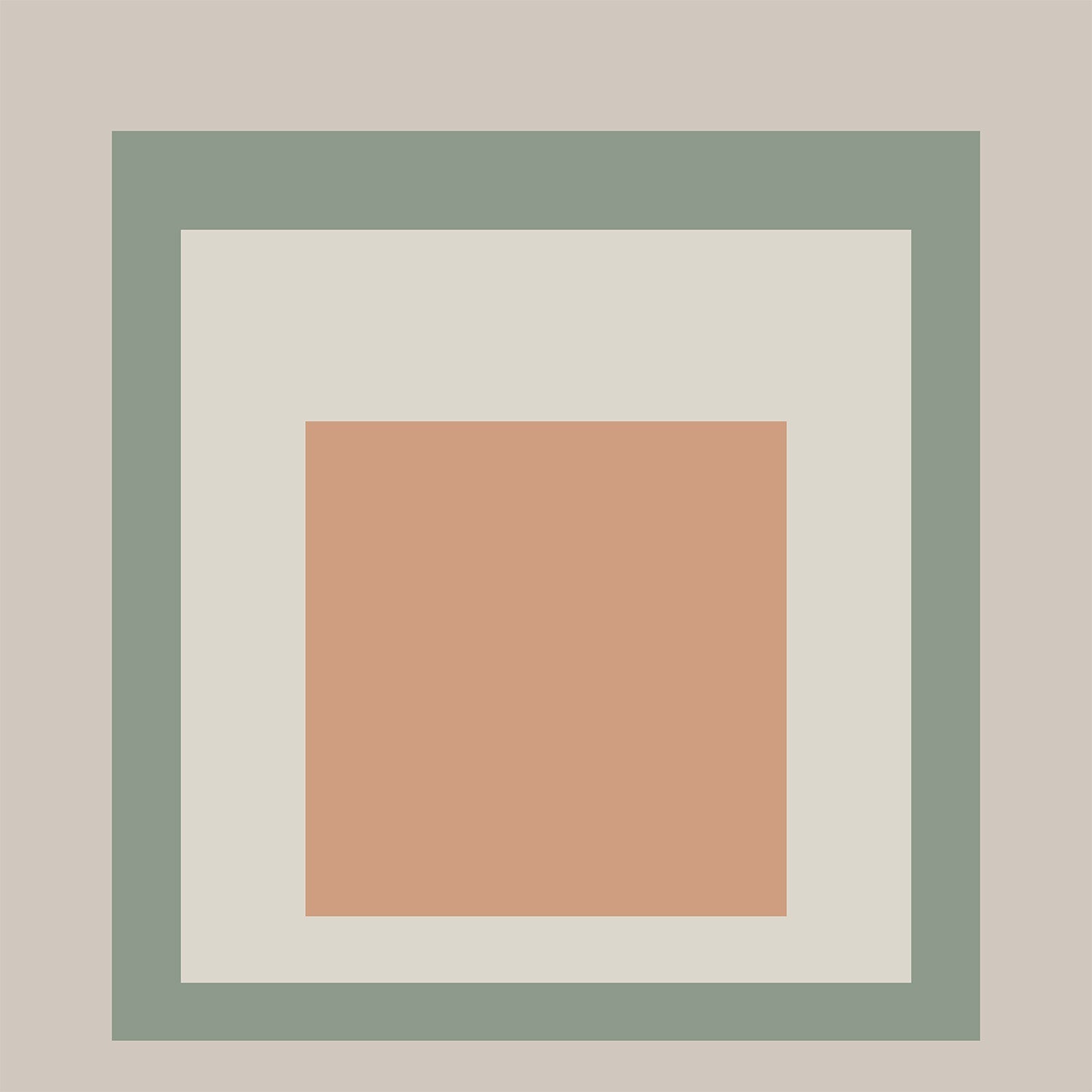 Josef Albers Inspired 'Grass Jelly' Giclée Print: Mid - Century Modern Homage to the Square (1x1) - 9ArtPrints