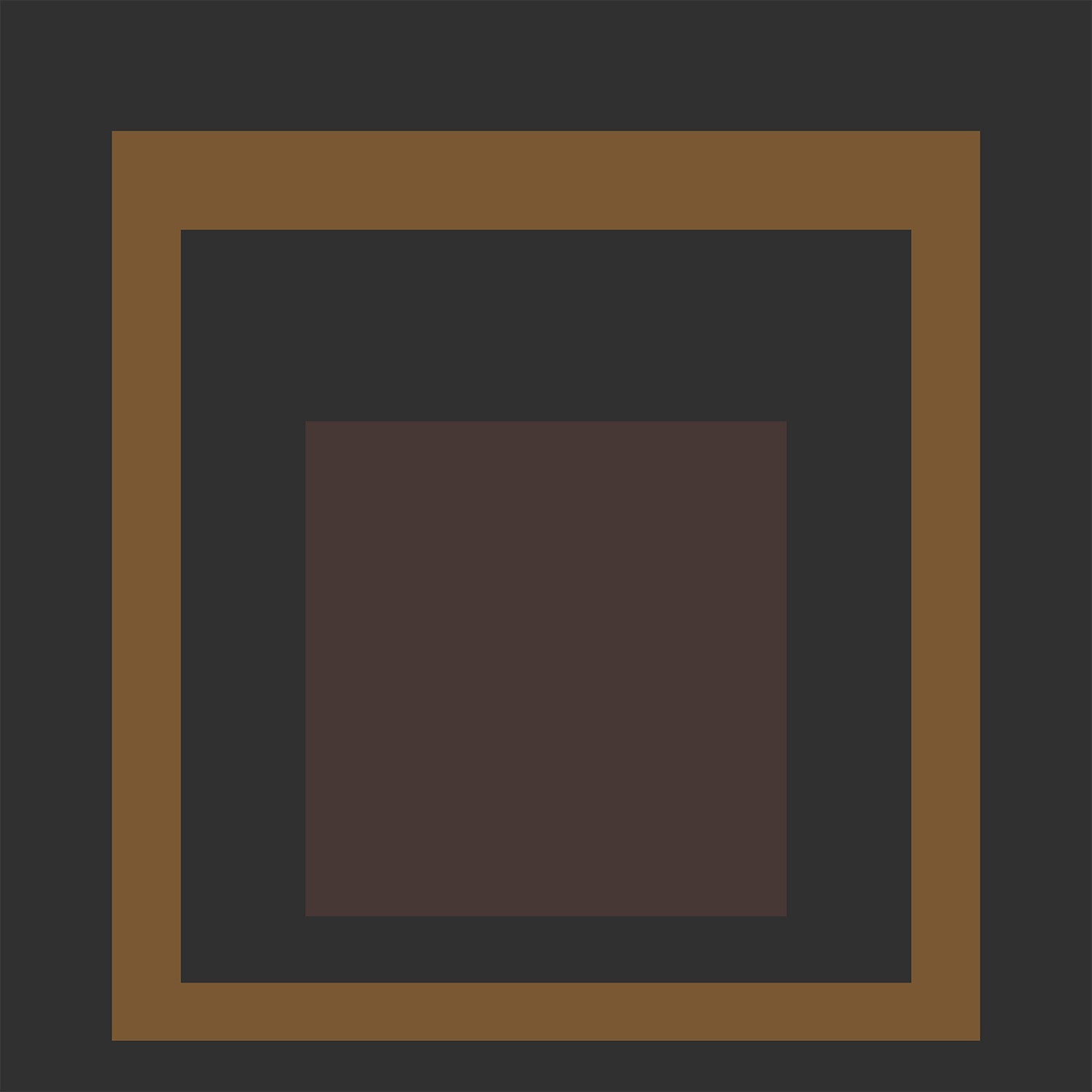 Josef Albers Inspired 'Gravity' Giclée Print: Mid - Century Modern Art, Beige Black Brown (1x1) - 9ArtPrints