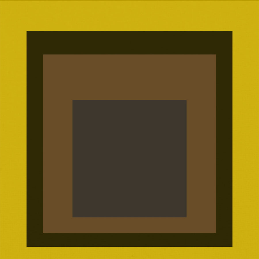 Harvest — Homage to the Square | Mid-Century Modern Art Print shown to scale on a wall above a sofa