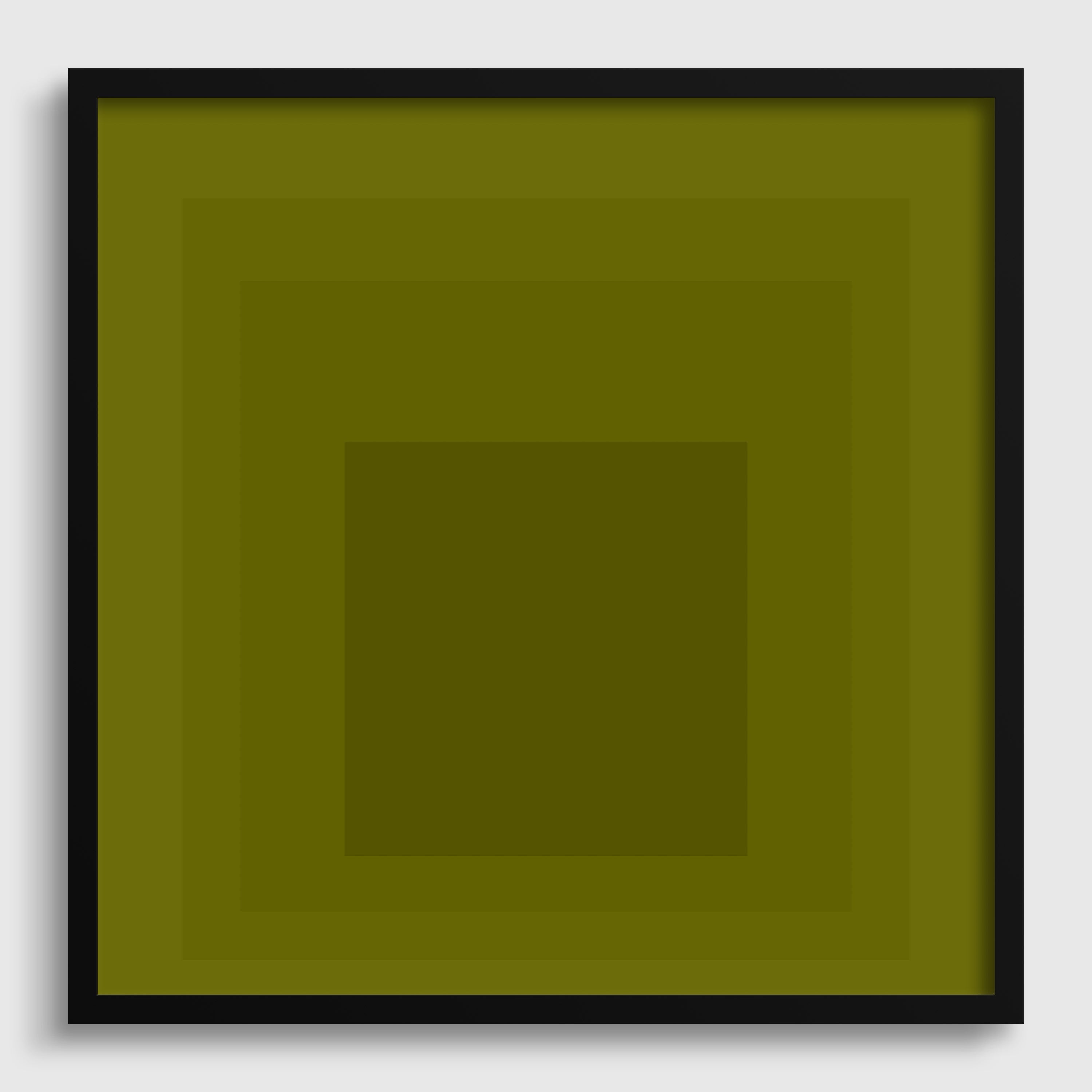 Josef Albers Inspired 'Homage to the Square' Giclée Print Mid - Century Modern Olive Green Art - 9ArtPrints