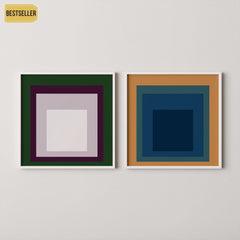 After Josef Albers — Statement Duo | Temple & Oasis | Homage to the Square Art Print