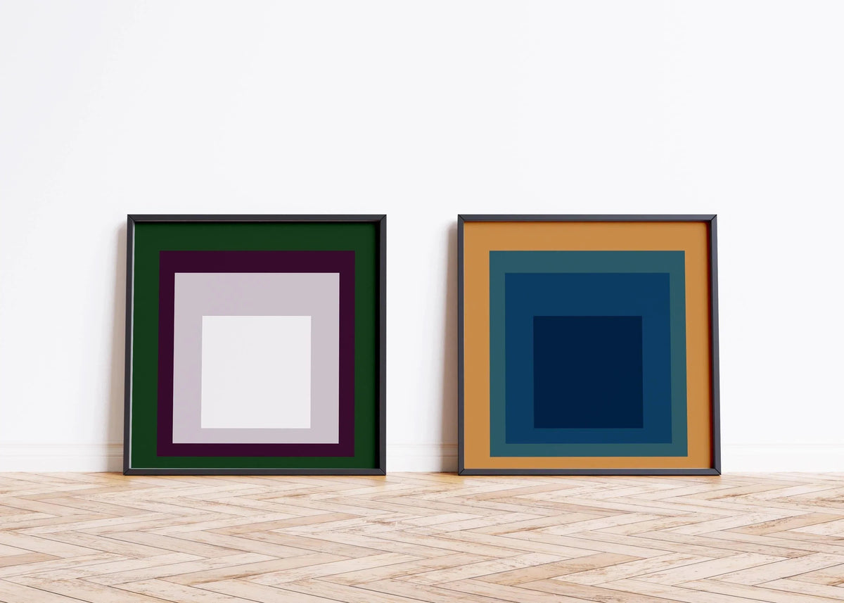 After Josef Albers — Statement Duo | Temple & Oasis | Homage to the Square Art Print