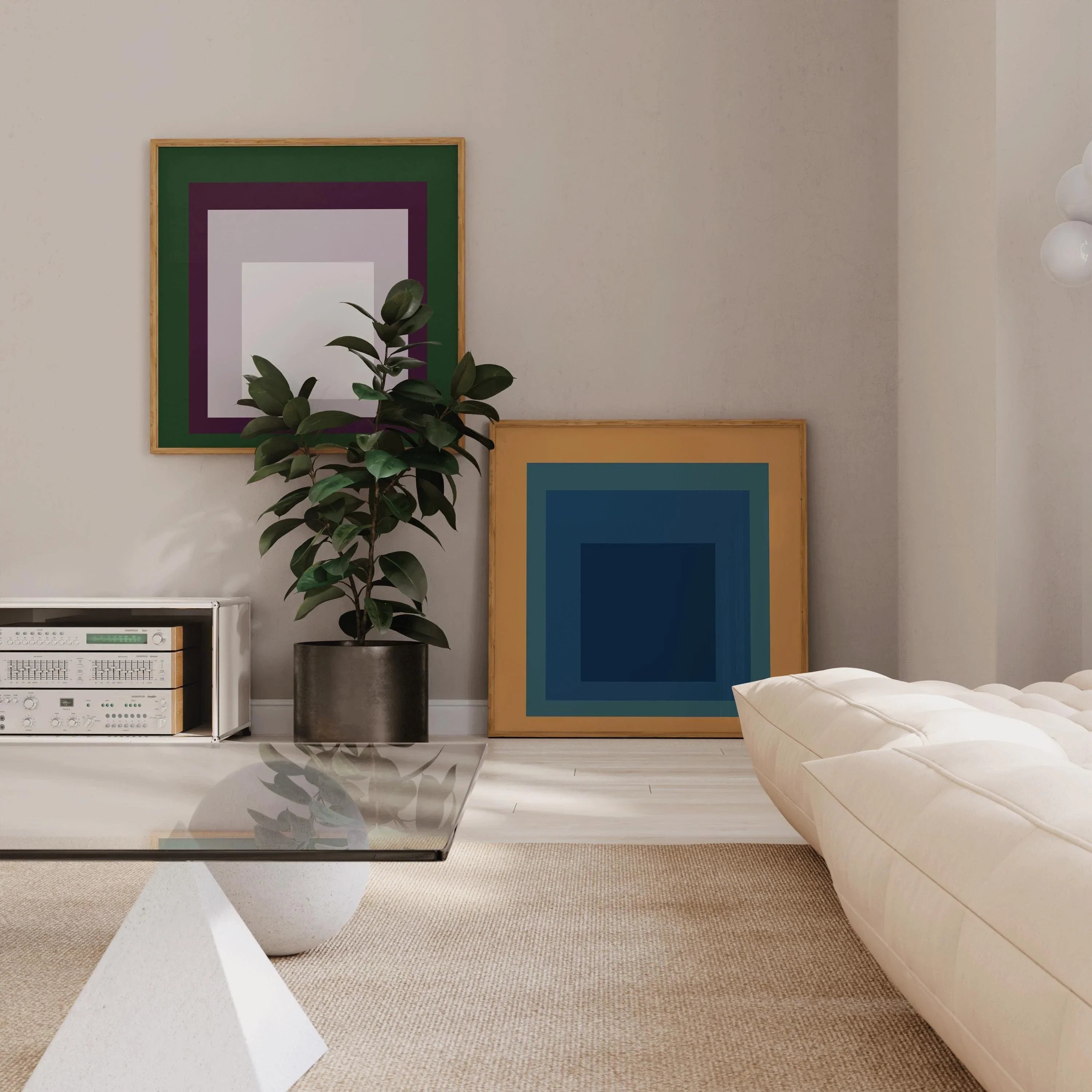 Josef Albers Inspired Homage to the Square Print Set: Mid - Century Modern Art - 9ArtPrints