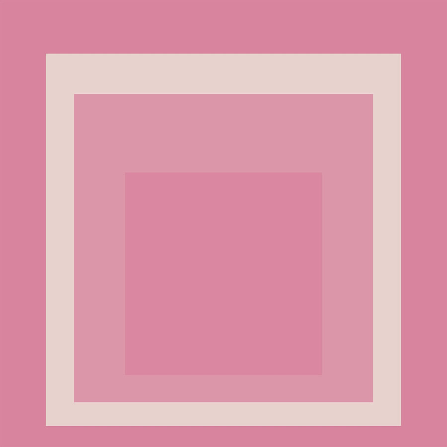 Margot — Homage to the Square | Mid-Century Modern Art Print shown to scale on a wall above a sofa