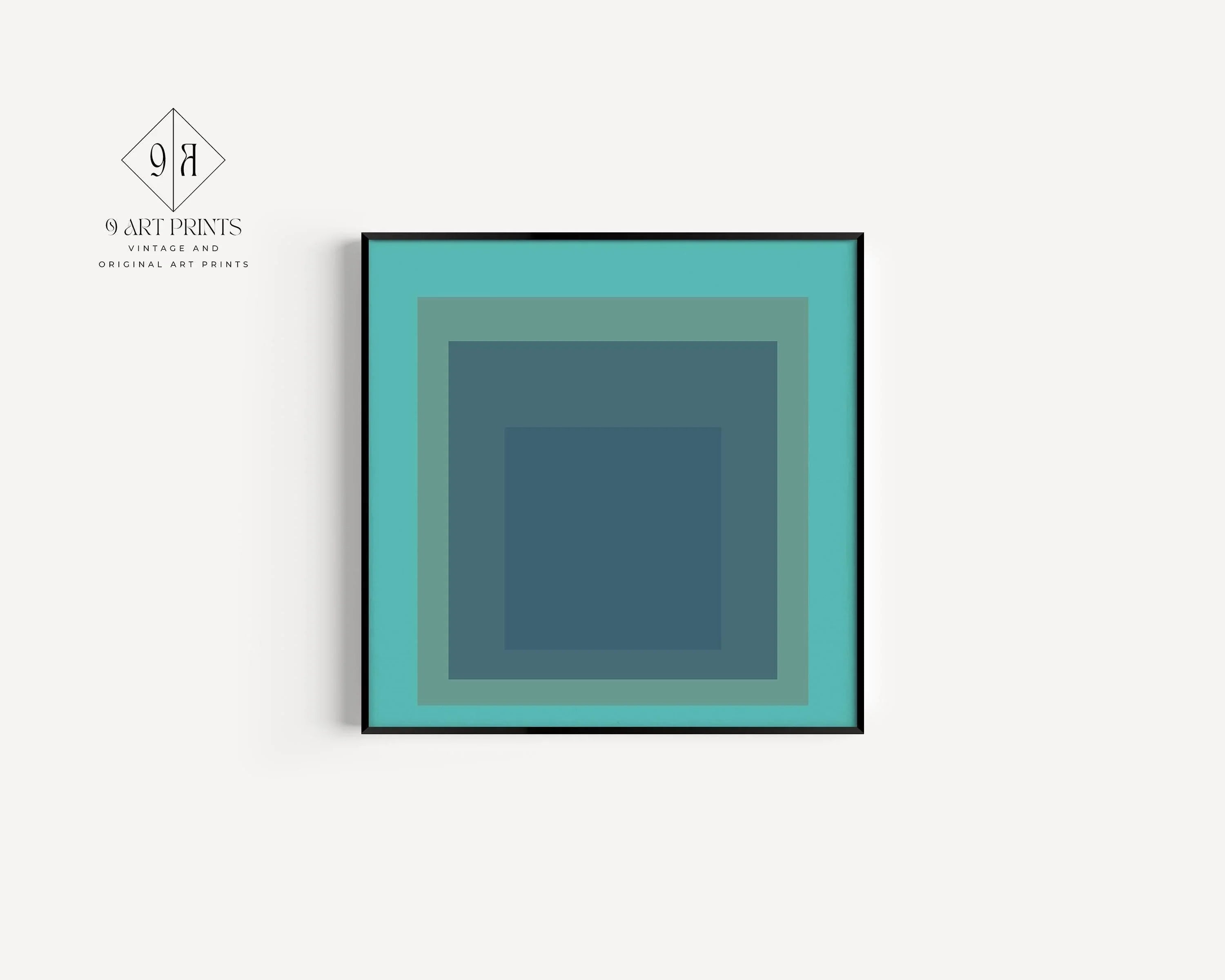 Josef Albers Inspired 'Meadow' Giclee Print: Mid - Century Modern Art, Mint Green - 9ArtPrints