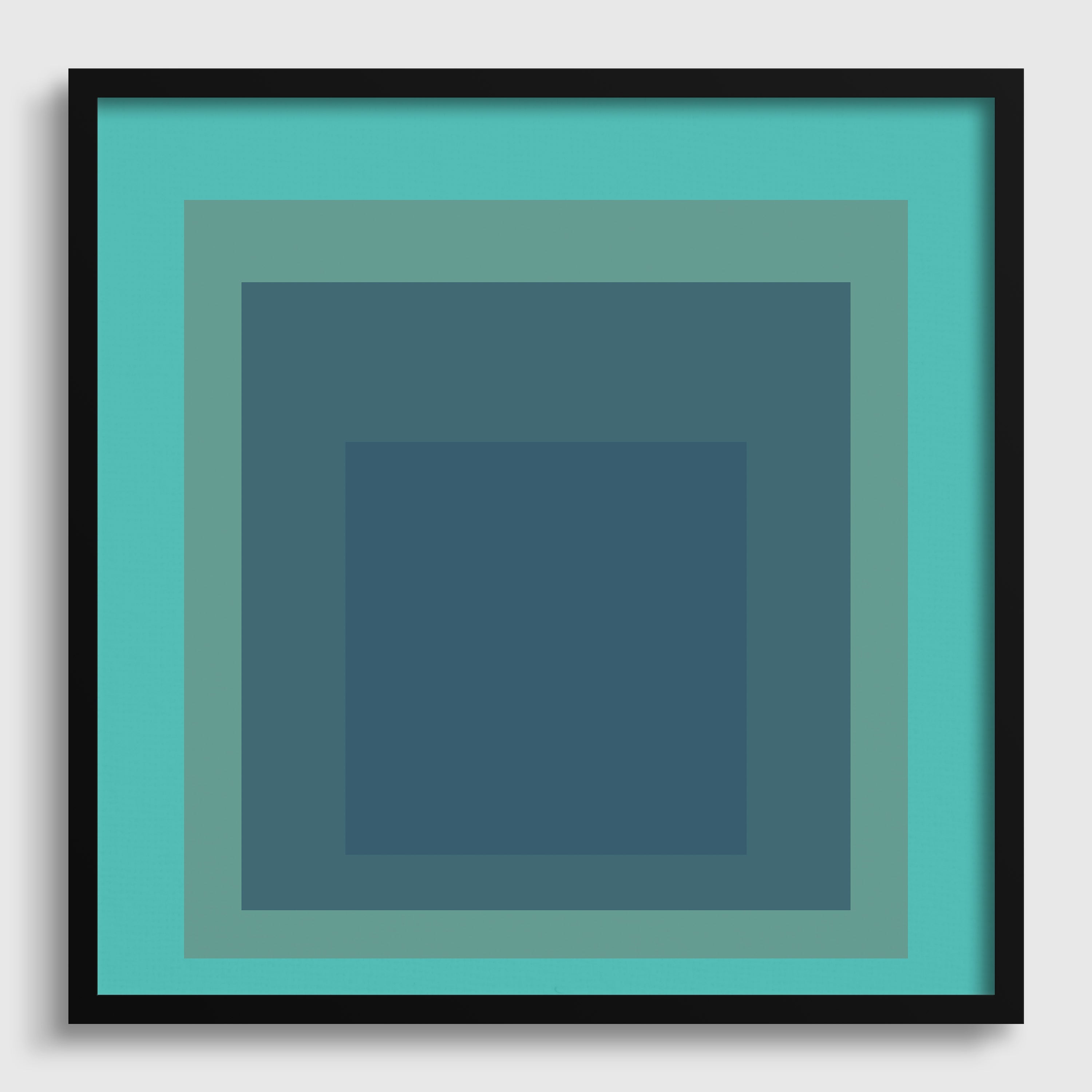 Josef Albers Inspired 'Meadow' Giclée Print: Mid - Century Modern Art, Mint Green - 9ArtPrints