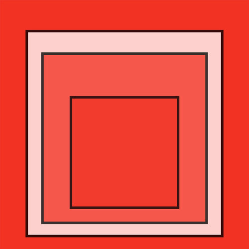 Josef Albers Inspired Metro Homage to the Square Giclee Print: Mid - Century Modern Orange Art (1x1) - 9ArtPrints