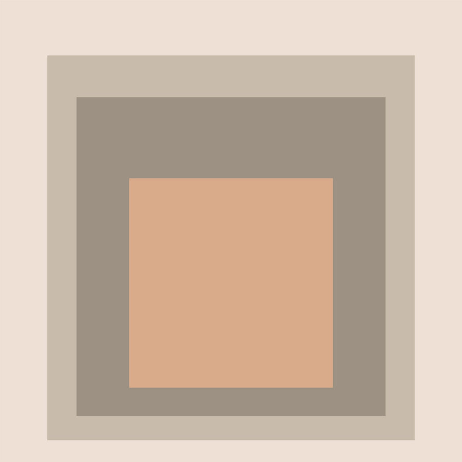 Oaxaca — Homage to the Square | Mid-Century Modern Art Print shown to scale on a wall above a sofa