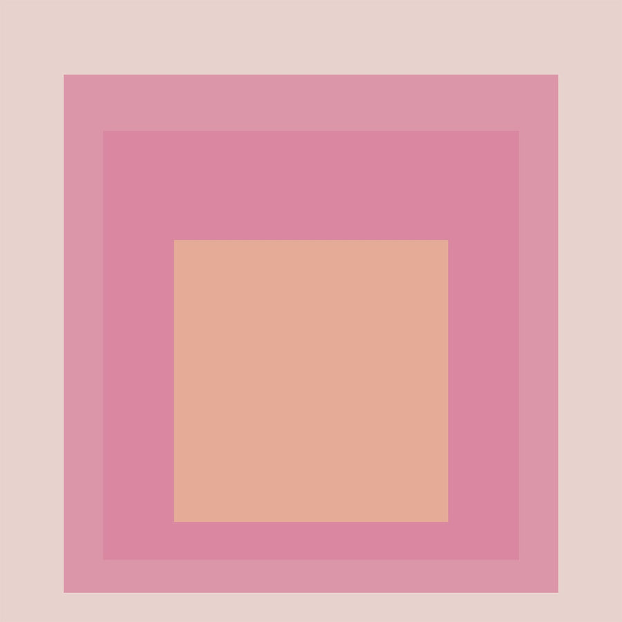 Patricia — Homage to the Square | Mid-Century Modern Art Print shown to scale on a wall above a sofa