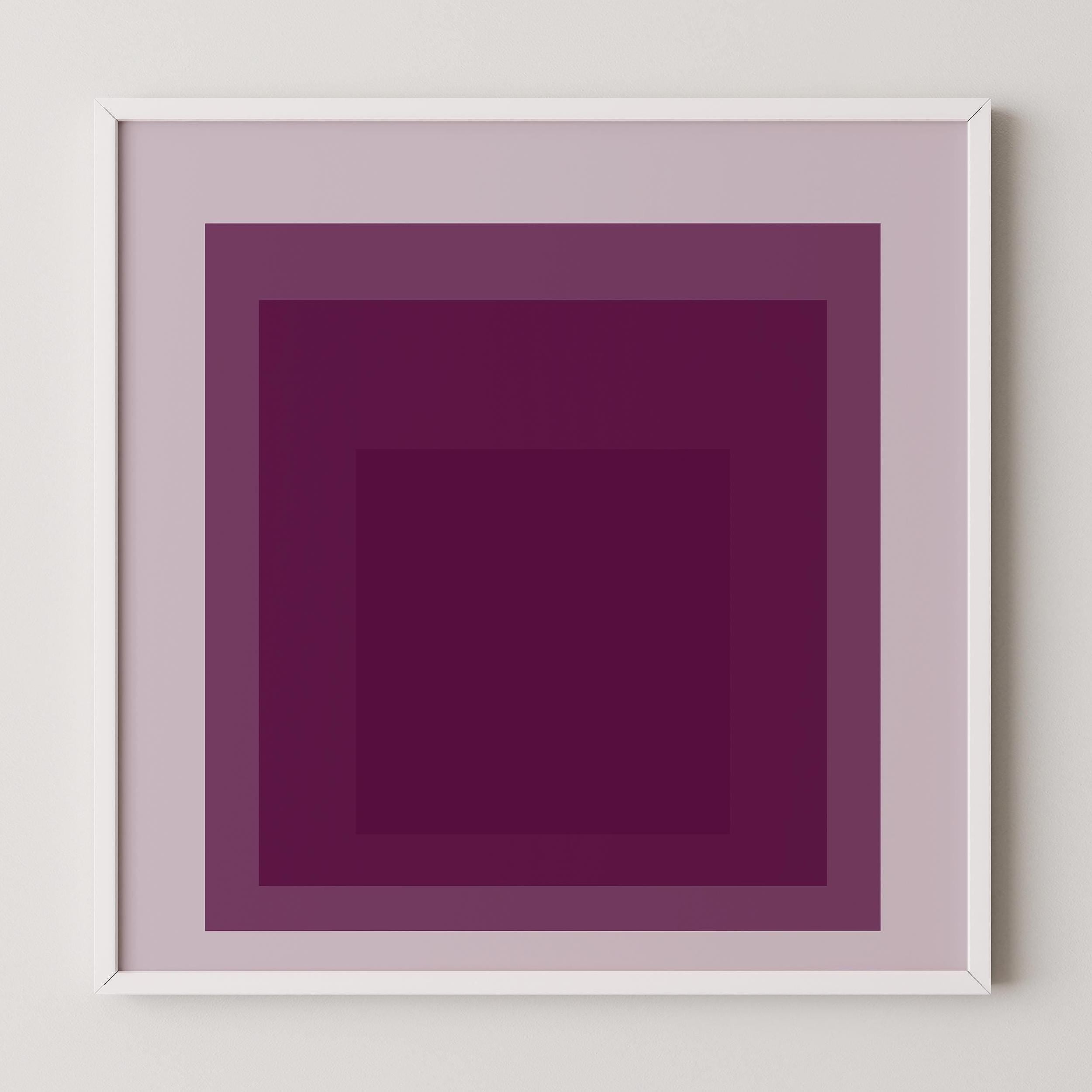 Josef Albers Inspired ‘Plum’ Art Print: Mid - Century Modern Giclée Print (1x1) - 9ArtPrints