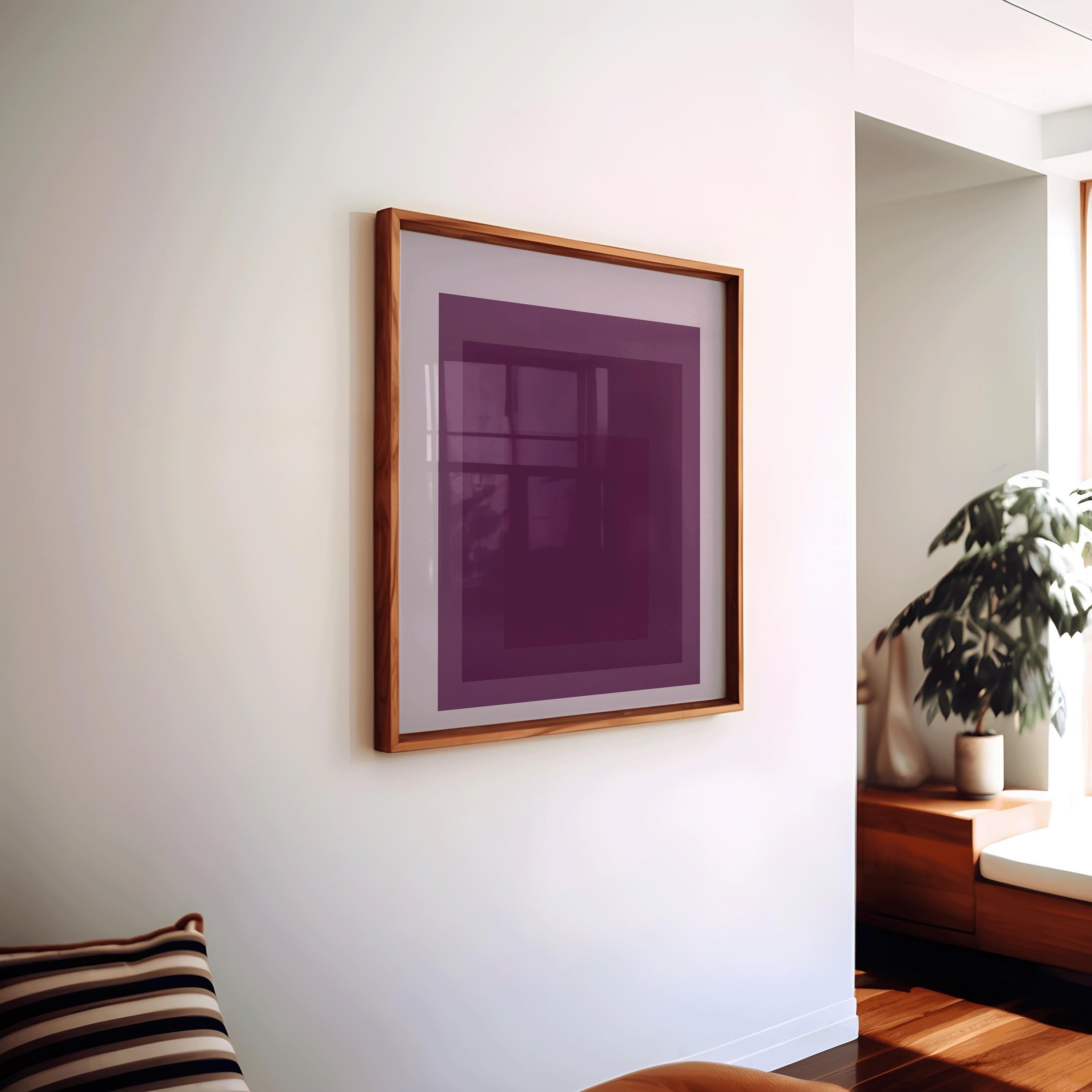 Josef Albers Inspired ‘Plum’ Art Print: Mid - Century Modern Giclée Print (1x1) - 9ArtPrints