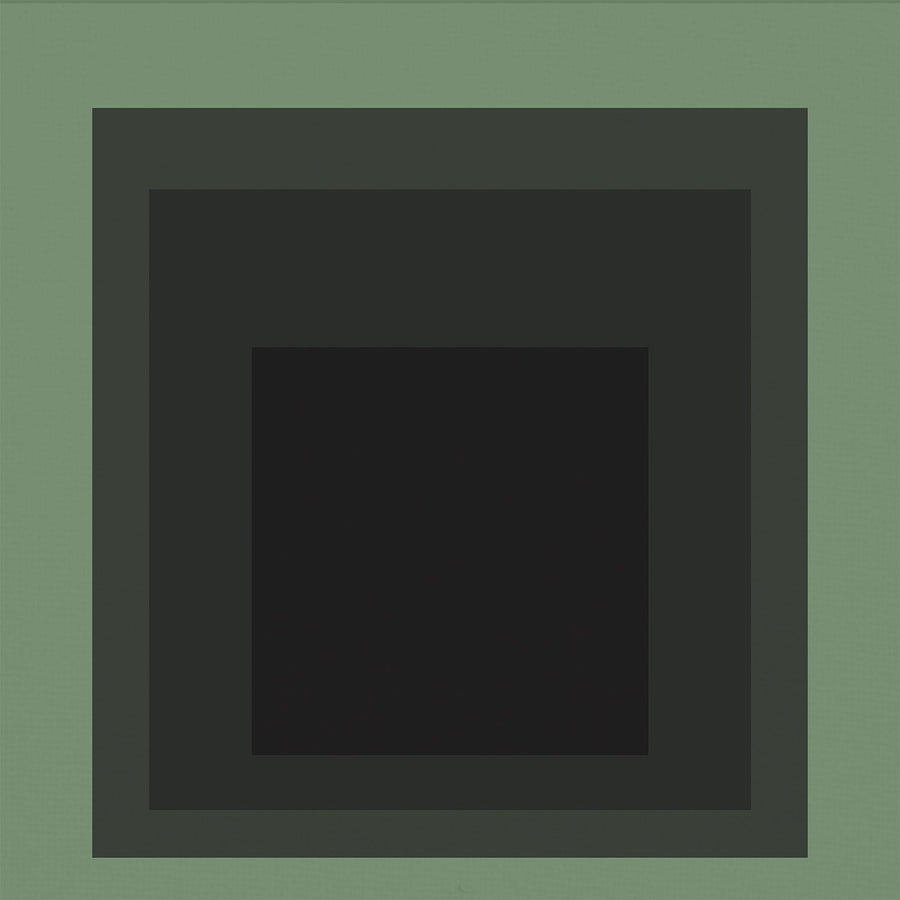 Sleep — Homage to the Square | Mid-Century Modern Art Print shown to scale on a wall above a sofa