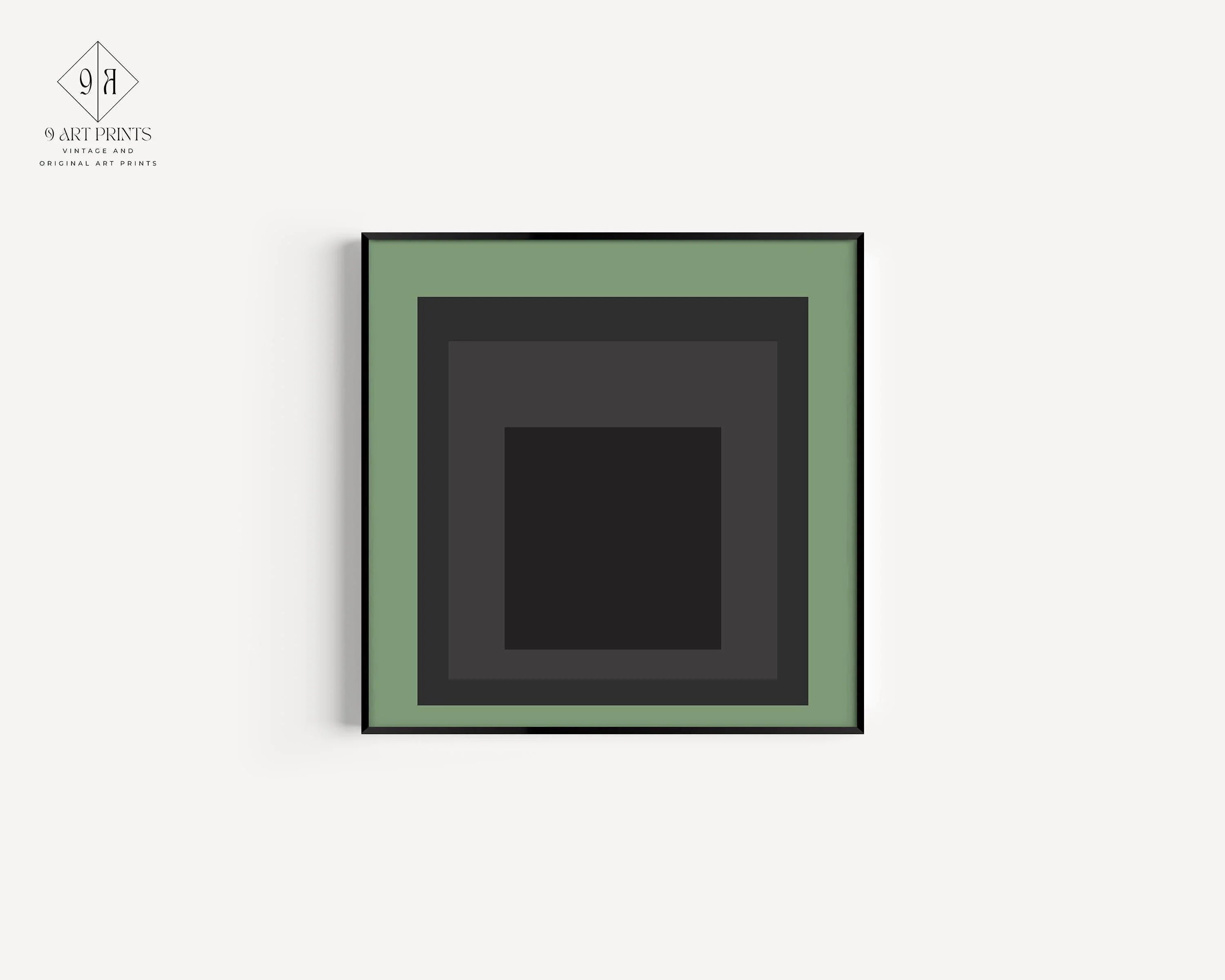 Josef Albers Inspired 'Sleep' Giclee Print: Mid - Century Modern Art, Handframed Option - 9ArtPrints