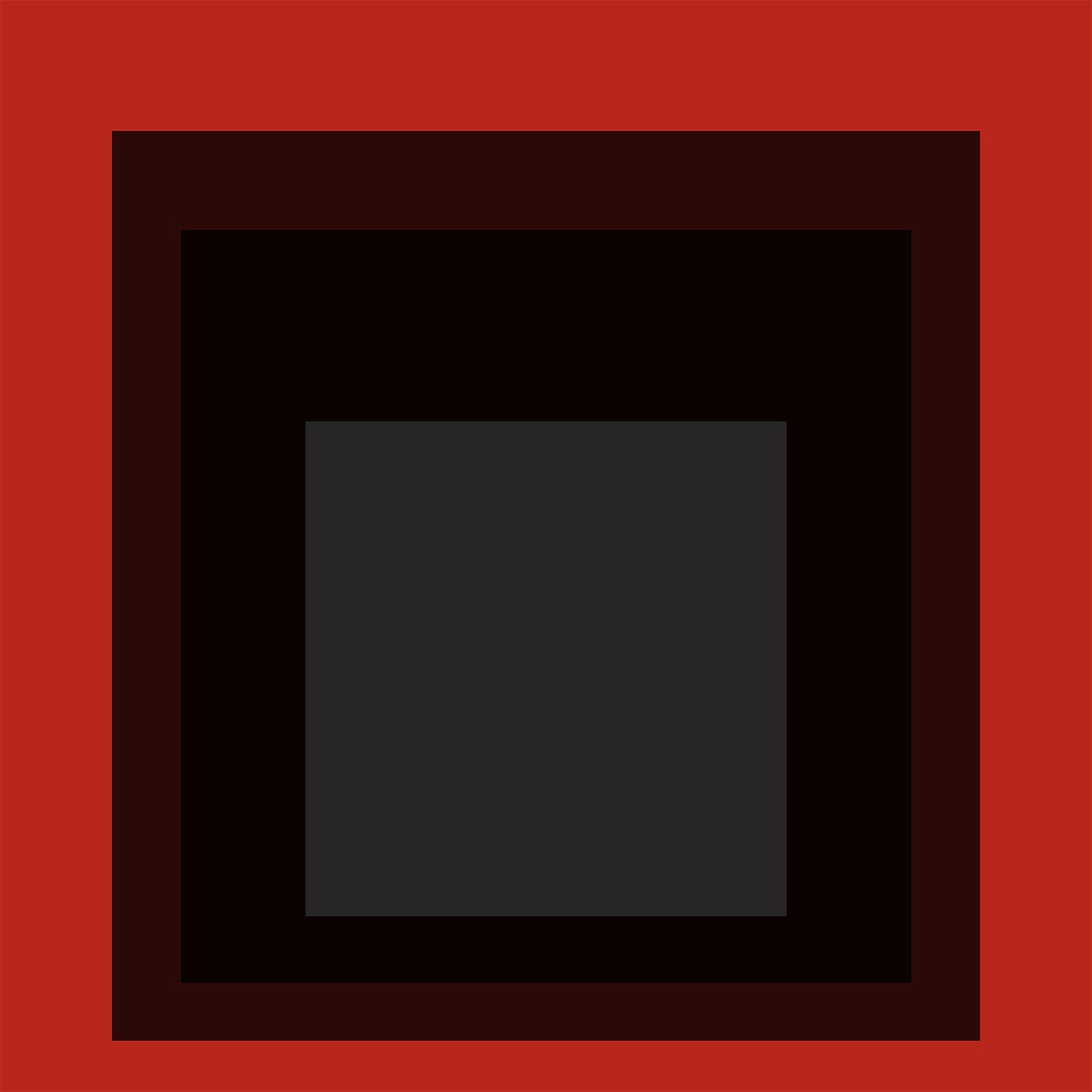 Josef Albers Inspired 'Sly' Giclee Print: Mid - Century Modern Red Square Art (1x1) - 9ArtPrints
