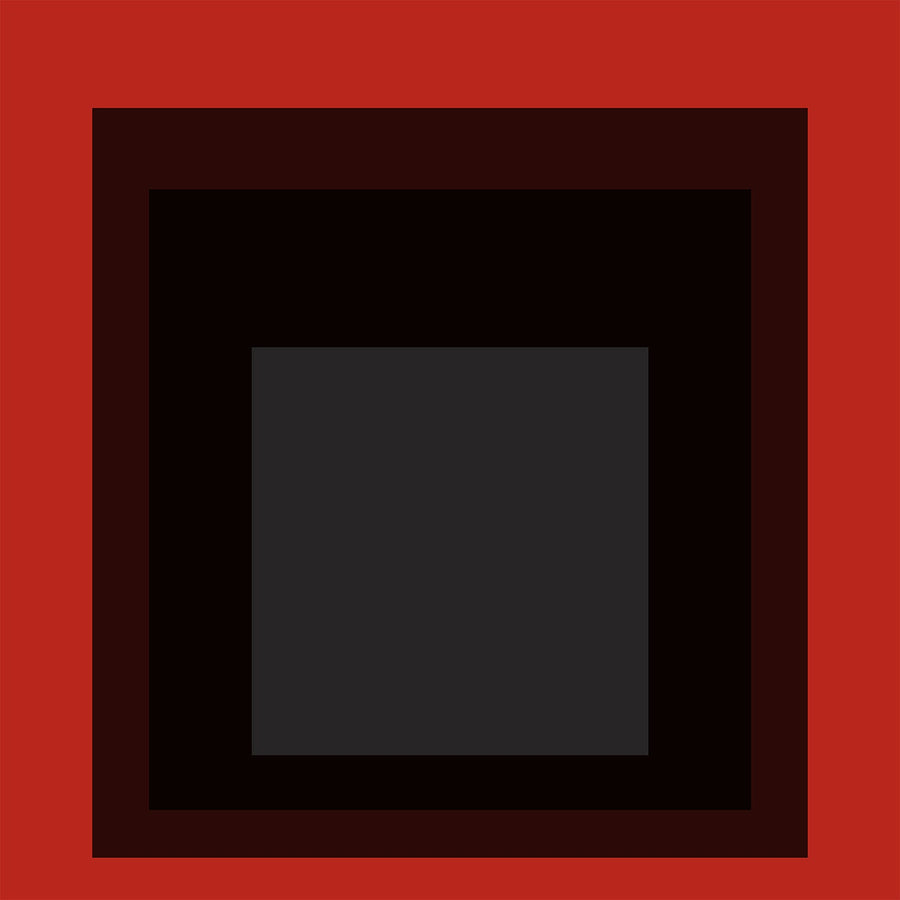 Sly — Homage to the Square | Mid-Century Modern Art Print shown to scale on a wall above a sofa
