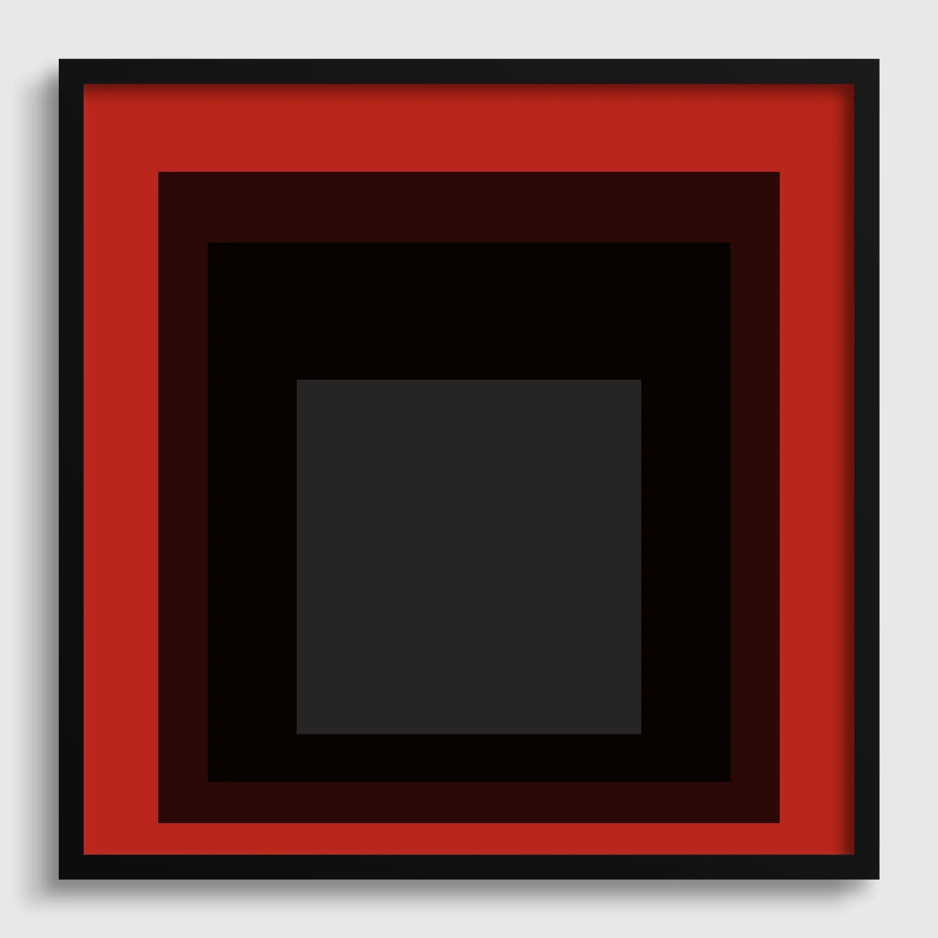 Josef Albers Inspired 'Sly' Giclee Print: Mid - Century Modern Red Square Art (1x1) - 9ArtPrints