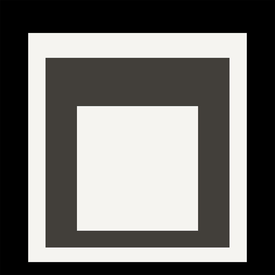Smoking — Homage to the Square | Mid-Century Modern Art Print shown to scale on a wall above a sofa