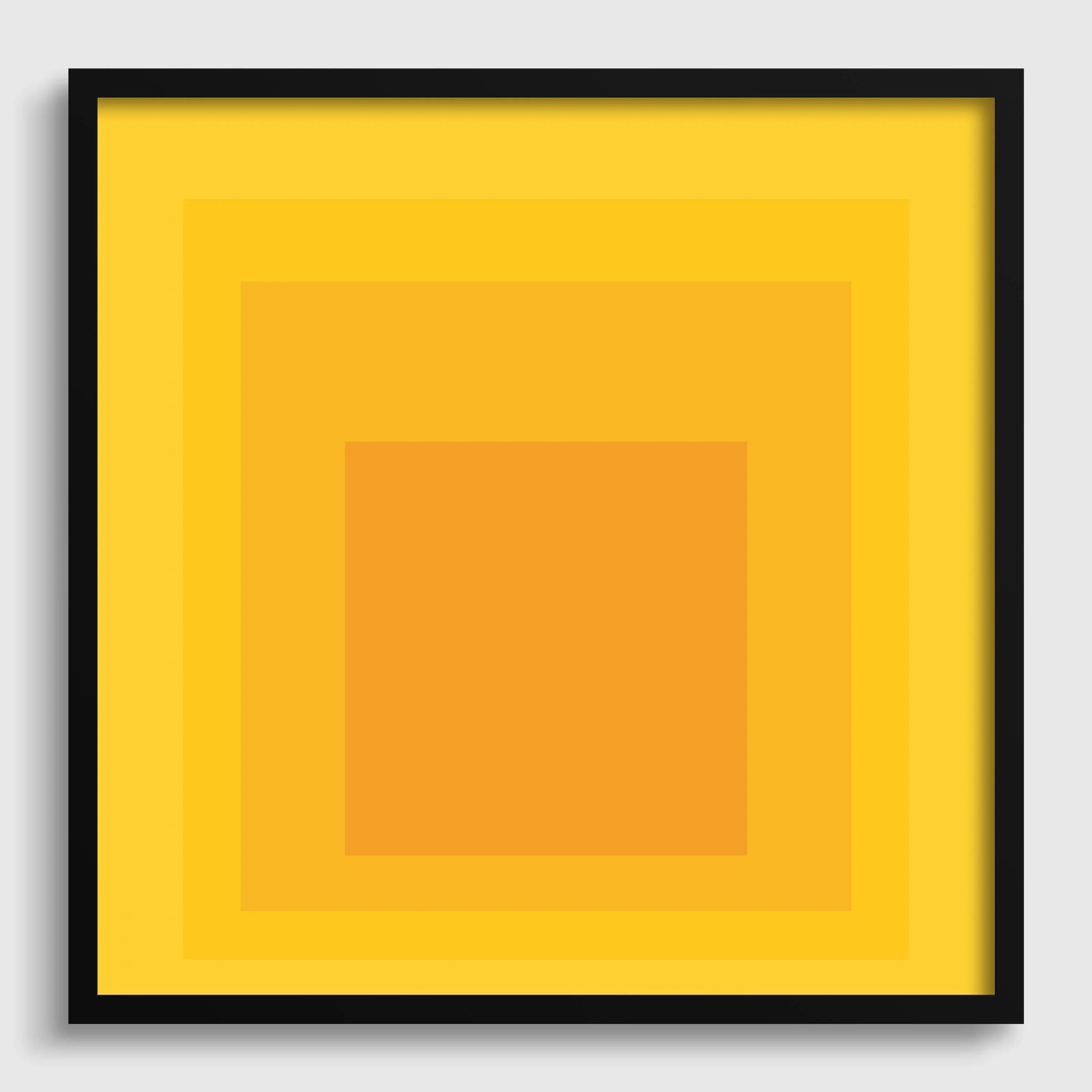 Josef Albers Inspired Taos Giclee Print: Mid - Century Modern Art, 'Homage to the Square' Yellow & Orange - 9ArtPrints