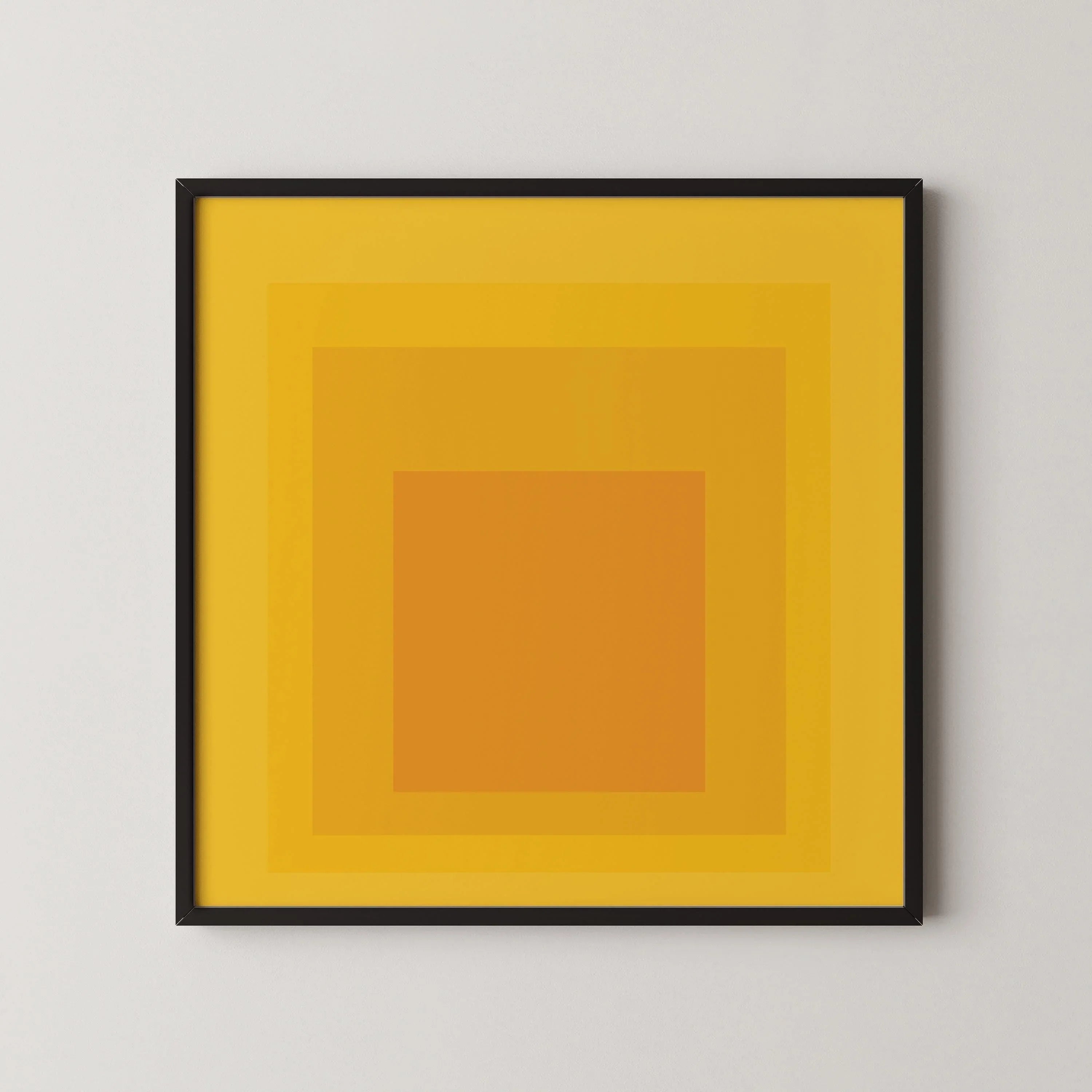 Josef Albers Inspired Taos Giclee Print: Mid - Century Modern Art, 'Homage to the Square' Yellow & Orange - 9ArtPrints