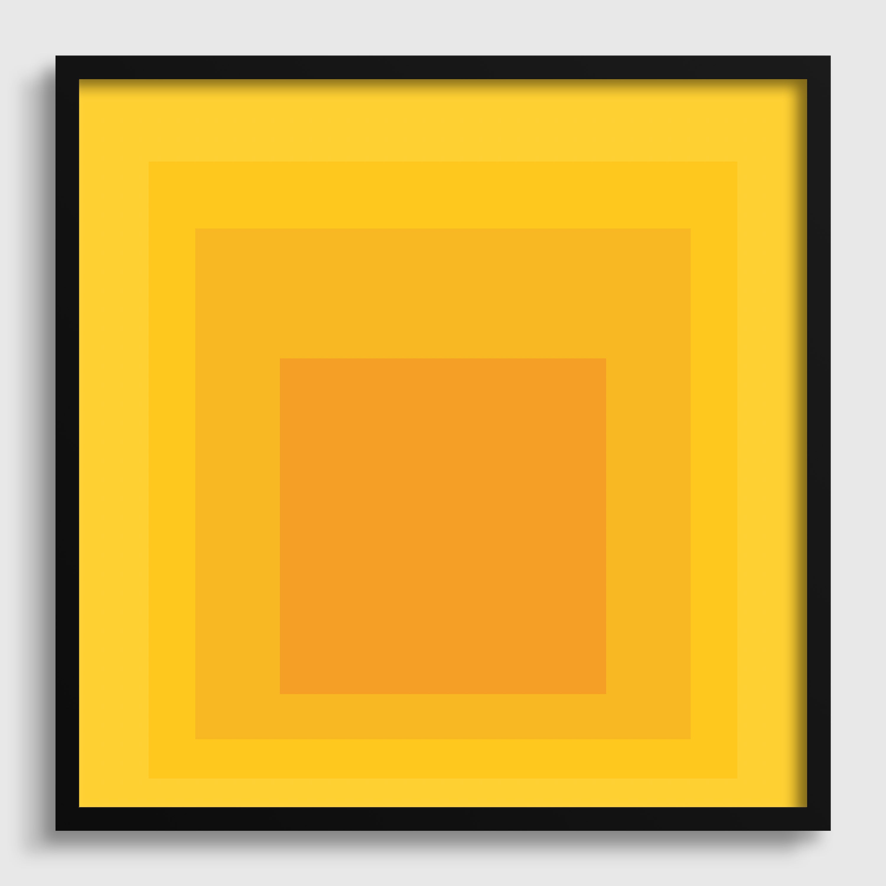 Josef Albers Inspired Taos Giclee Print: Mid - Century Modern Art, 'Homage to the Square' Yellow & Orange - 9ArtPrints