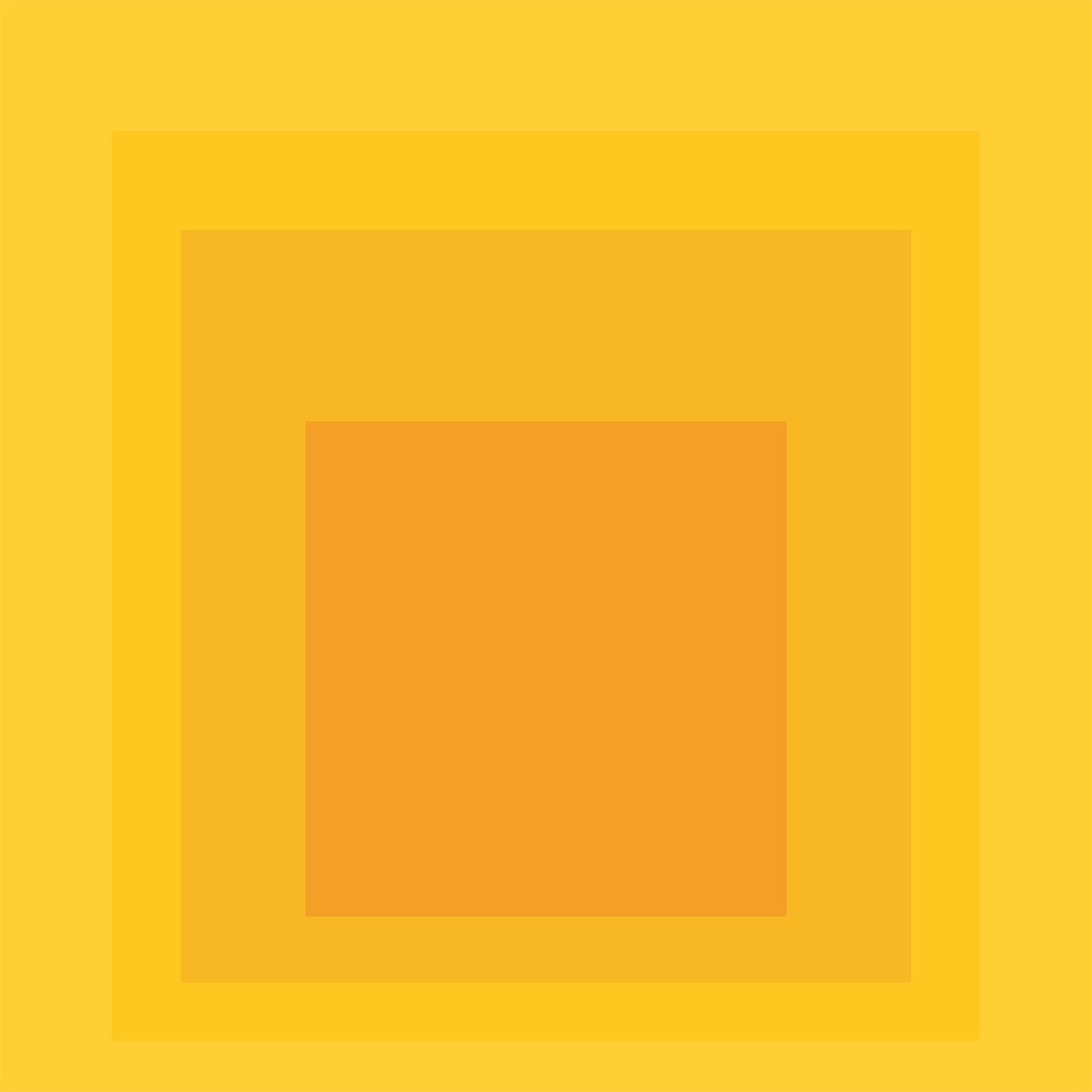 Josef Albers Inspired Taos Giclee Print: Mid - Century Modern Art, 'Homage to the Square' Yellow & Orange - 9ArtPrints