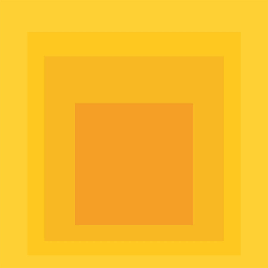 Taos — Homage to the Square | Mid-Century Modern Art Print shown to scale on a wall above a sofa