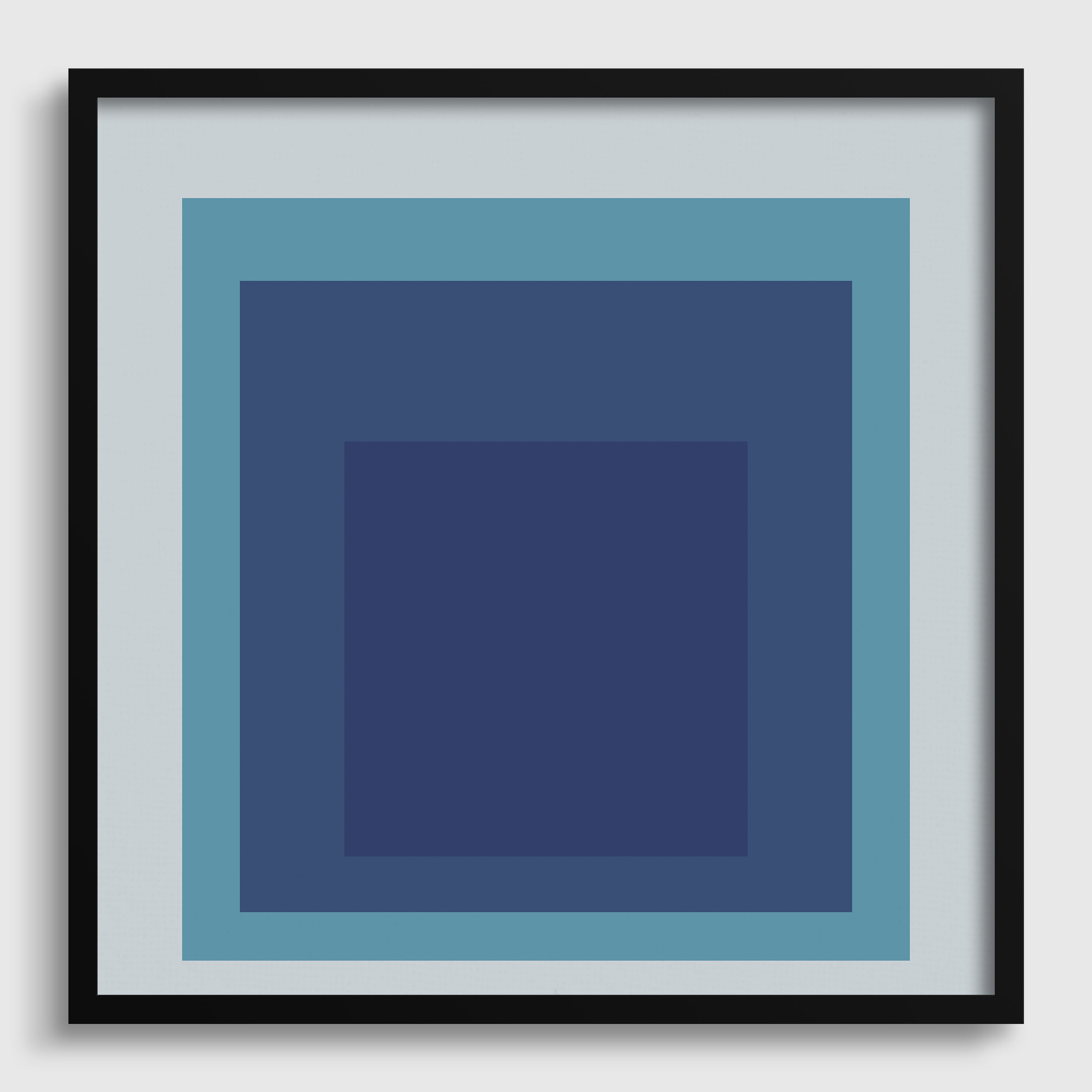 Josef Albers Inspired 'Tide' Giclée Print: Mid - Century Modern Art, Mint Blue - 9ArtPrints