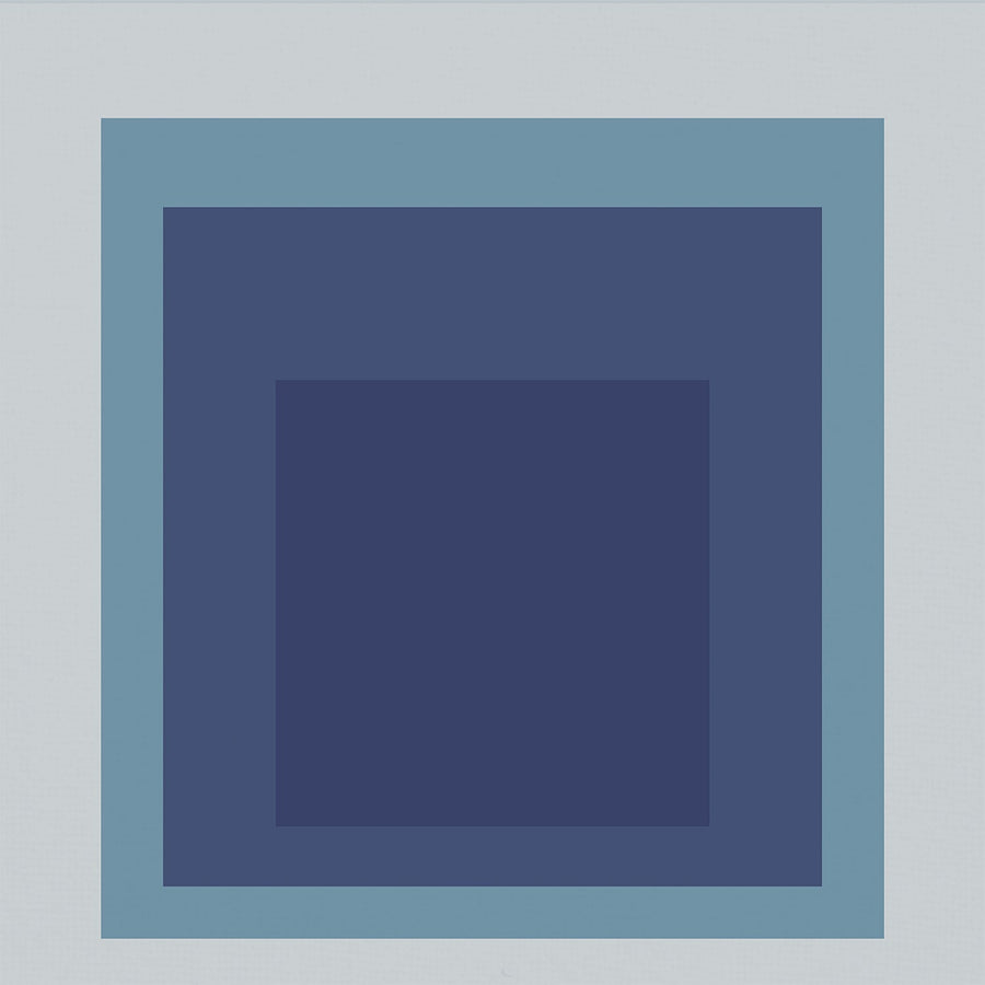 Tide — Homage to the Square | Mid-Century Modern Art Print shown to scale on a wall above a sofa