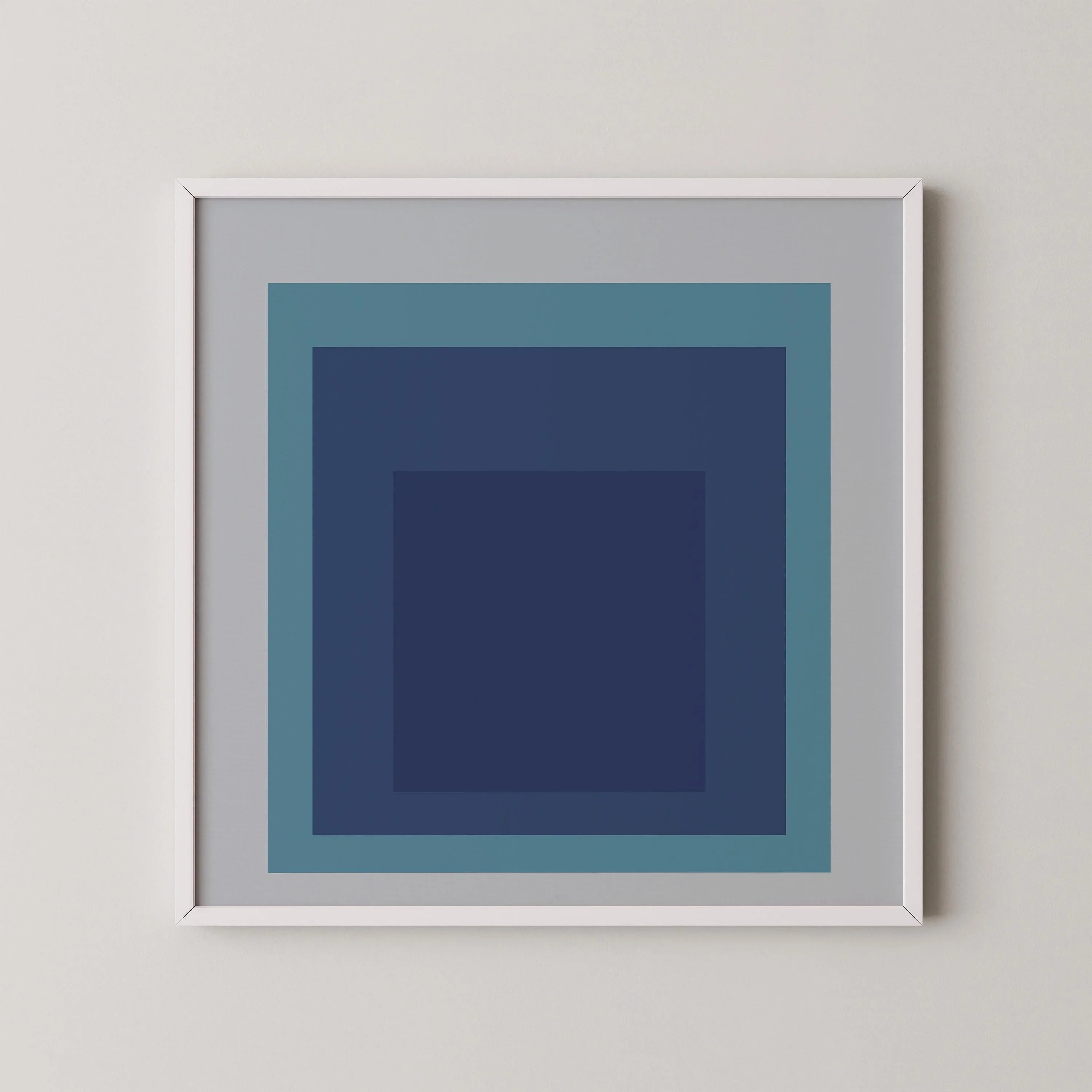 Josef Albers Inspired 'Tide' Giclee Print: Mid - Century Modern Art, Mint Blue - 9ArtPrints