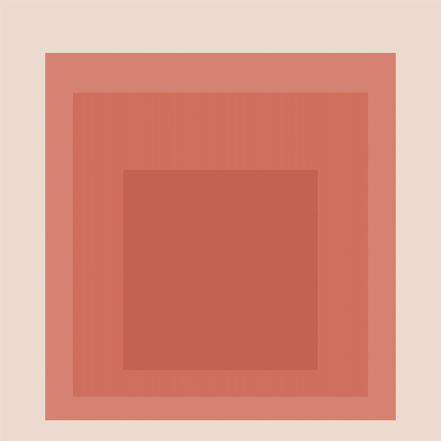 Tiger Lily — Homage to the Square | Mid-Century Modern Art Print shown to scale on a wall above a sofa