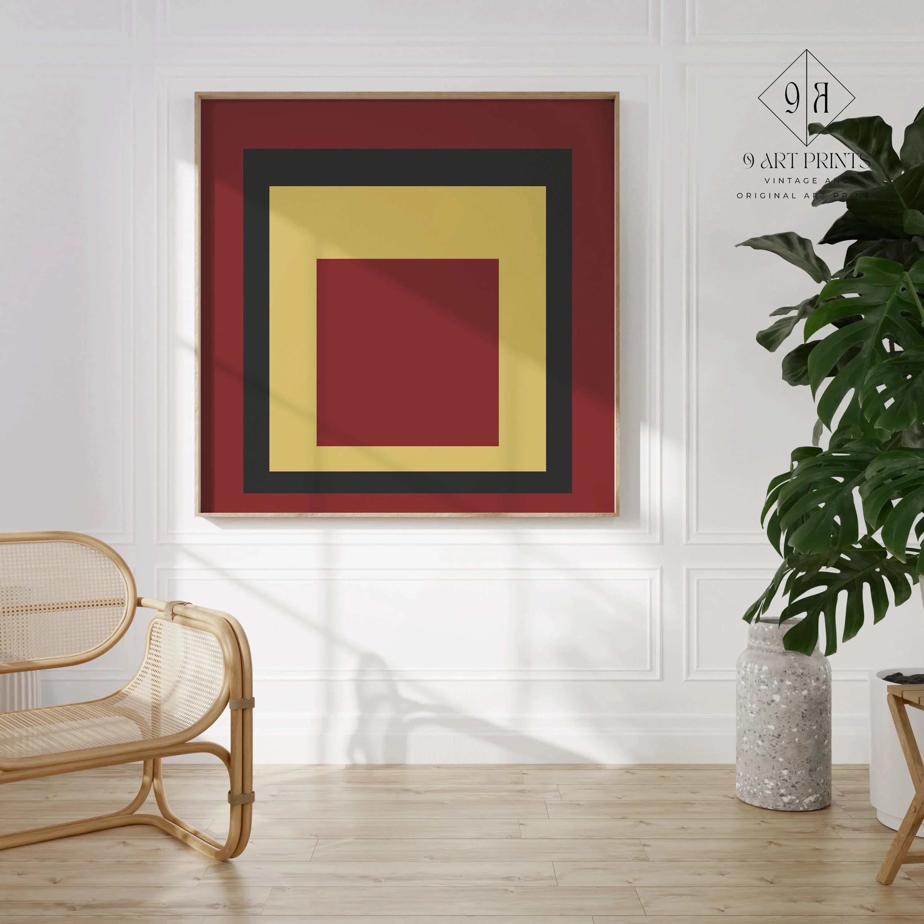 Josef Albers inspired 'Uber Alles' Giclee Print: Mid - Century Modern Homage to the Square - 9ArtPrints