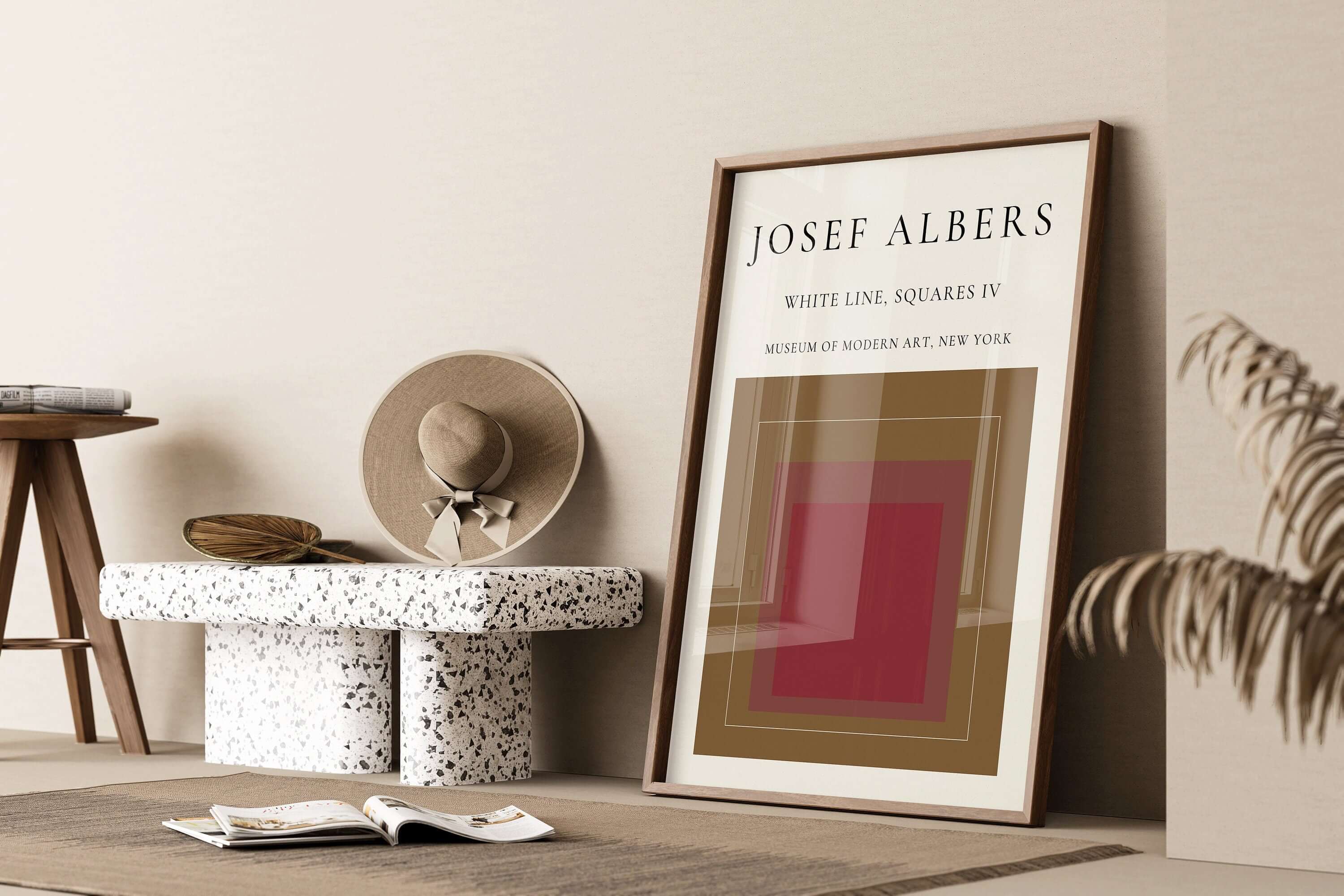 Josef Albers - White Lines Squares IV | Famous Modern Abstract Art (available framed or unframed) - 9ArtPrints