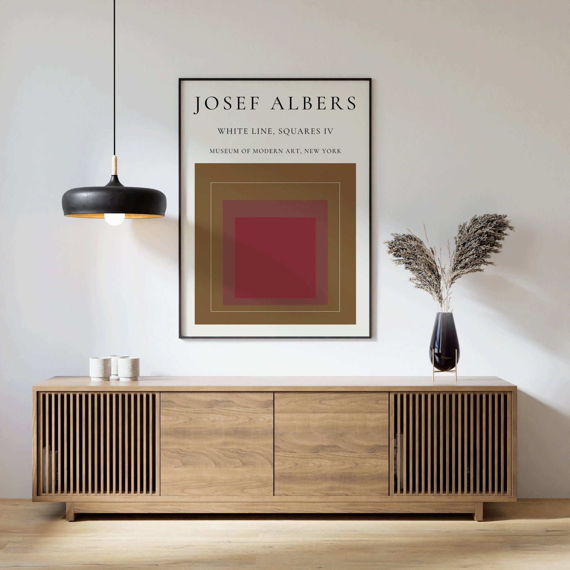 Josef Albers - White Lines Squares IV | Famous Modern Abstract Art (available framed or unframed) - 9ArtPrints