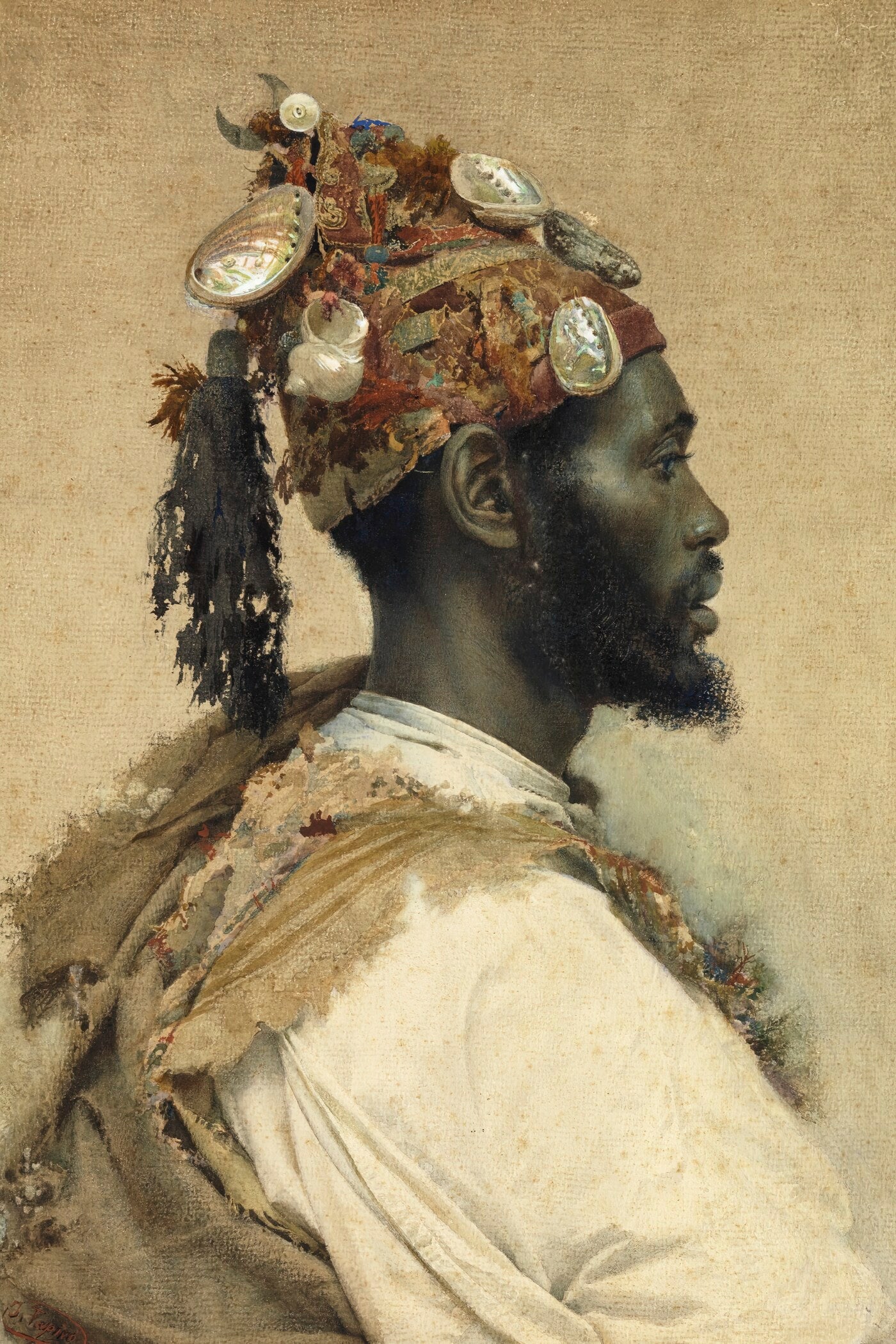 Josep Tapiró Baró — Moorish Man II | Orientalist Portrait Print - 9ArtPrints