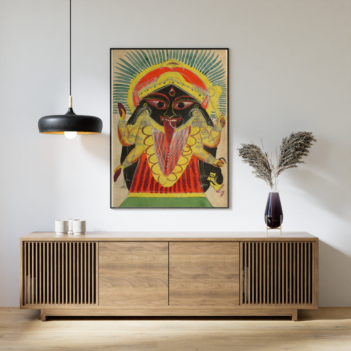 Kalighat painter — The Goddess Kali | Kalighat Painting Print