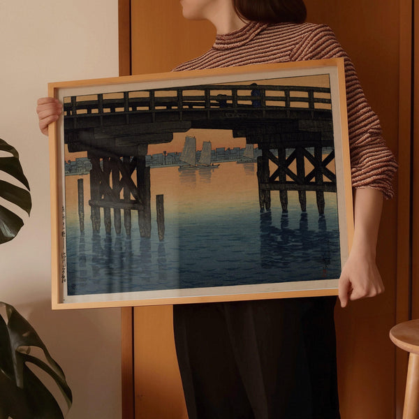 Kawase Hasui — Kamino Bridge Japanese Woodblock Print by Kawase Hasui | Japanese Woodblock Print (Shin Hanga)