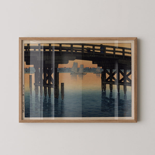 Kawase Hasui — Kamino Bridge Japanese Woodblock Print by Kawase Hasui | Japanese Woodblock Print (Shin Hanga)
