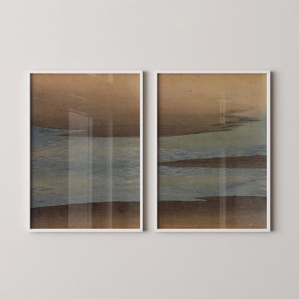 Kamisaka Sekka — Statement Duo | Small Waves | Japanese Woodblock Art Print