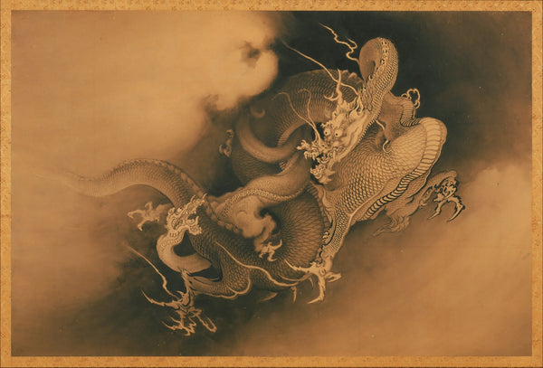 Kanō Hōgai — Two Dragons in Clouds | Meiji Painting