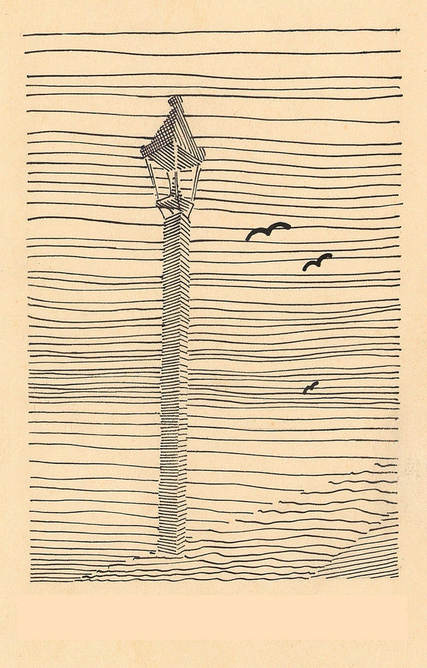 Karl Wiener — Lantern and Three Birds | Modernist Sketch Print