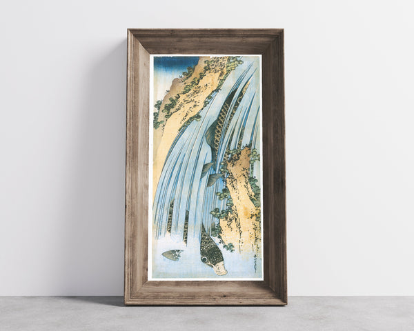 Katsushika Hokusai — Carp in a Waterfall | Japanese Woodblock Print (Ukiyo-e)