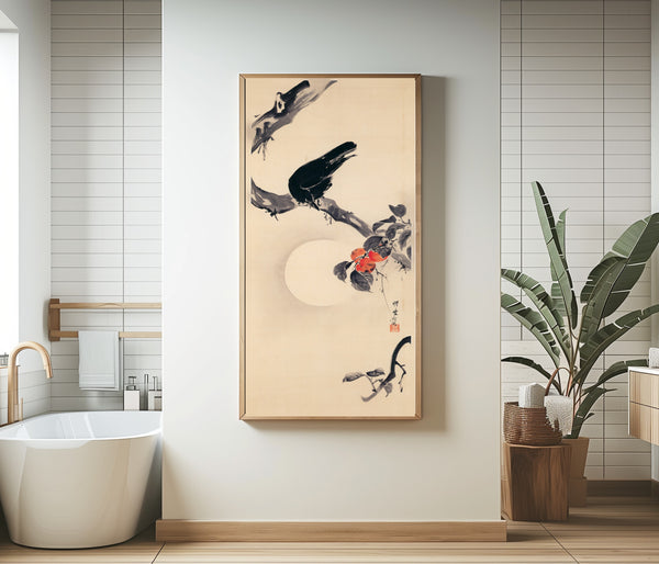 Kawanabe Kyosai — Crow on a Persimmon Branch | Japanese Ink Painting Art Print